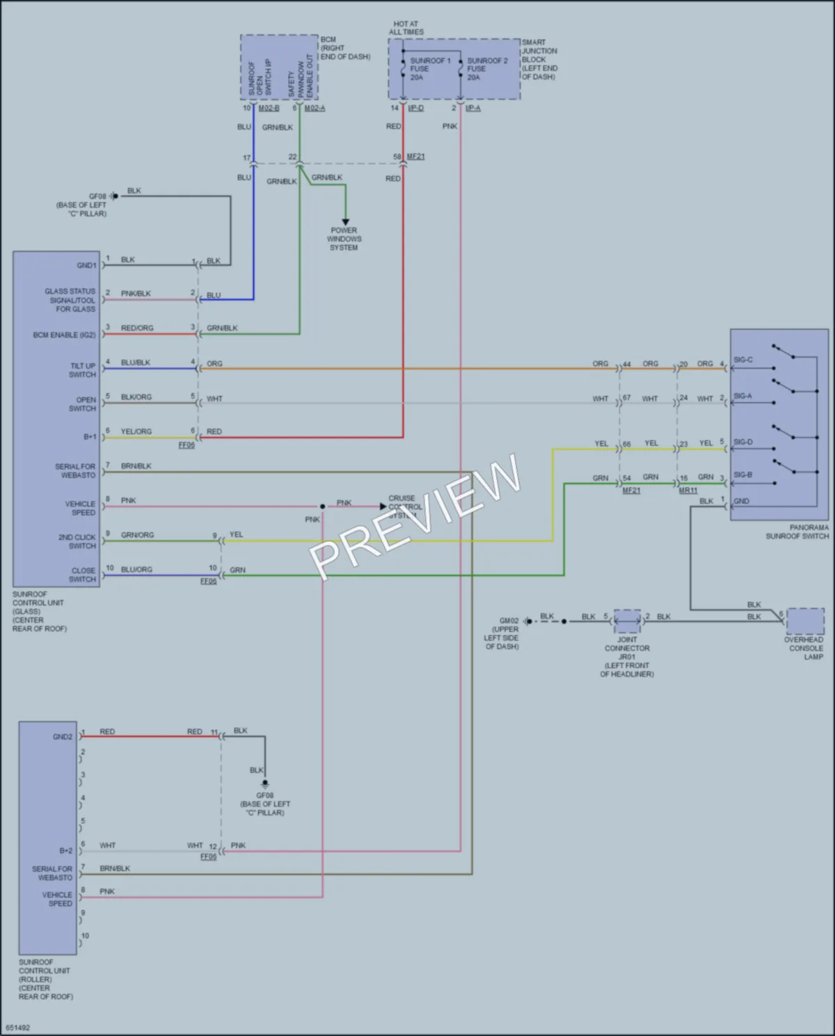2020 Kia OptimaHybrid Power Top Sunroof wiring diagram preview