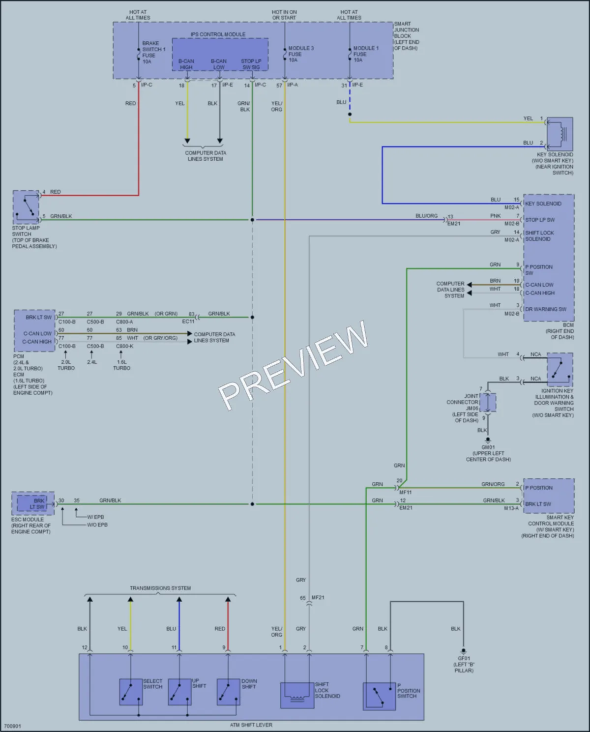 2020 Kia OptimaHybrid Shift Interlock wiring diagram preview
