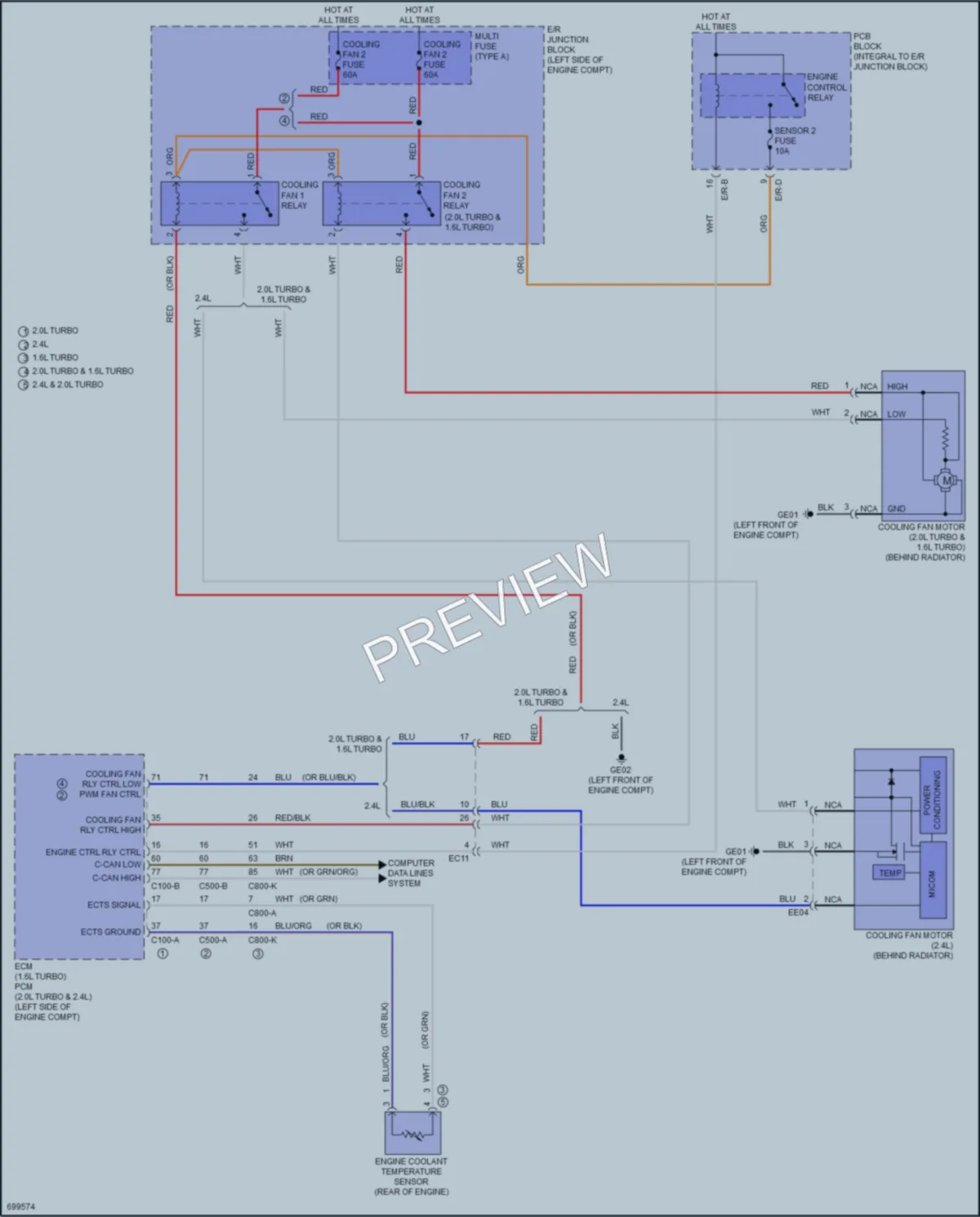 2020 Kia OptimaPlugIn Cooling Fan wiring diagram preview