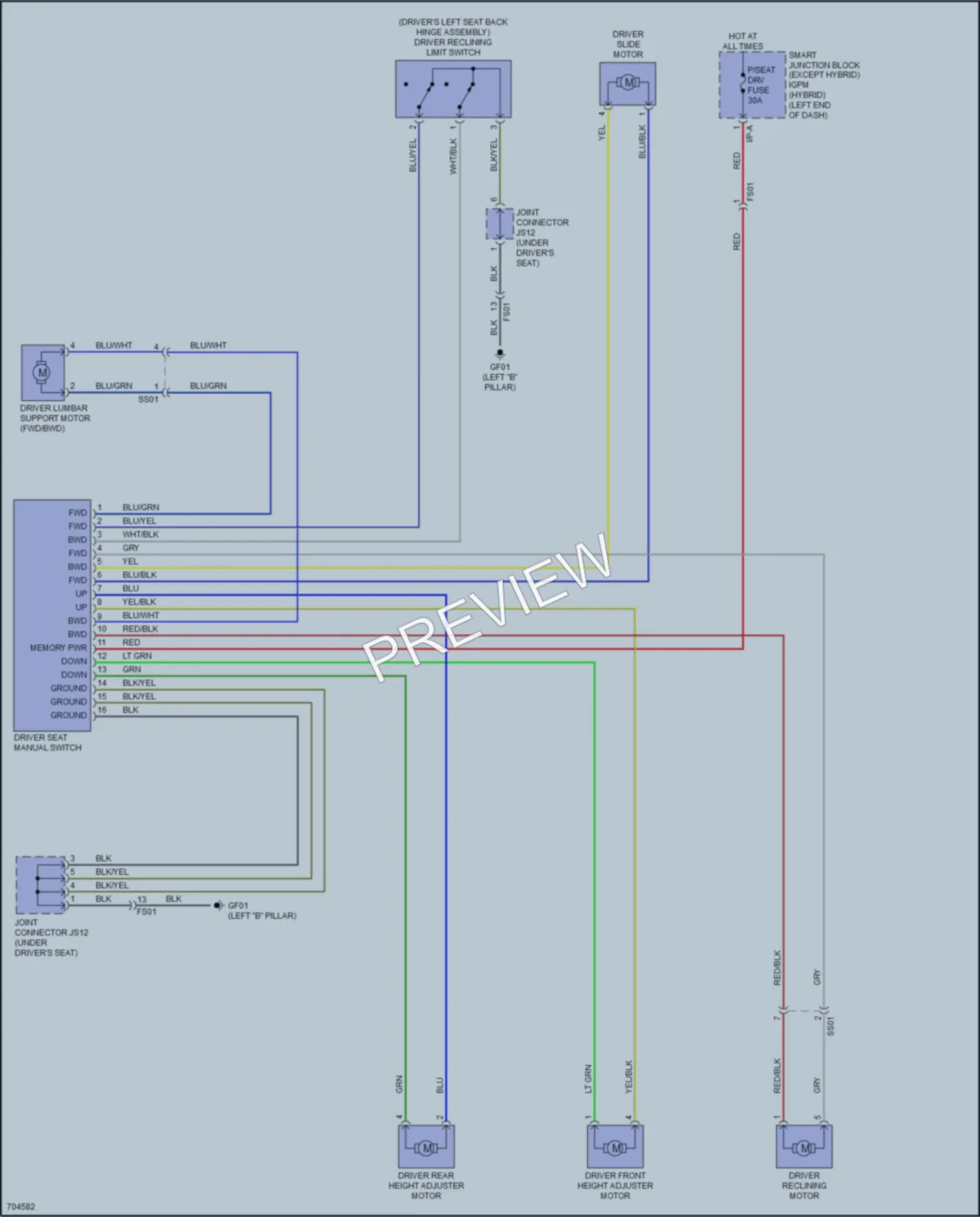 2020 Kia OptimaPlugIn Power Seats wiring diagram preview