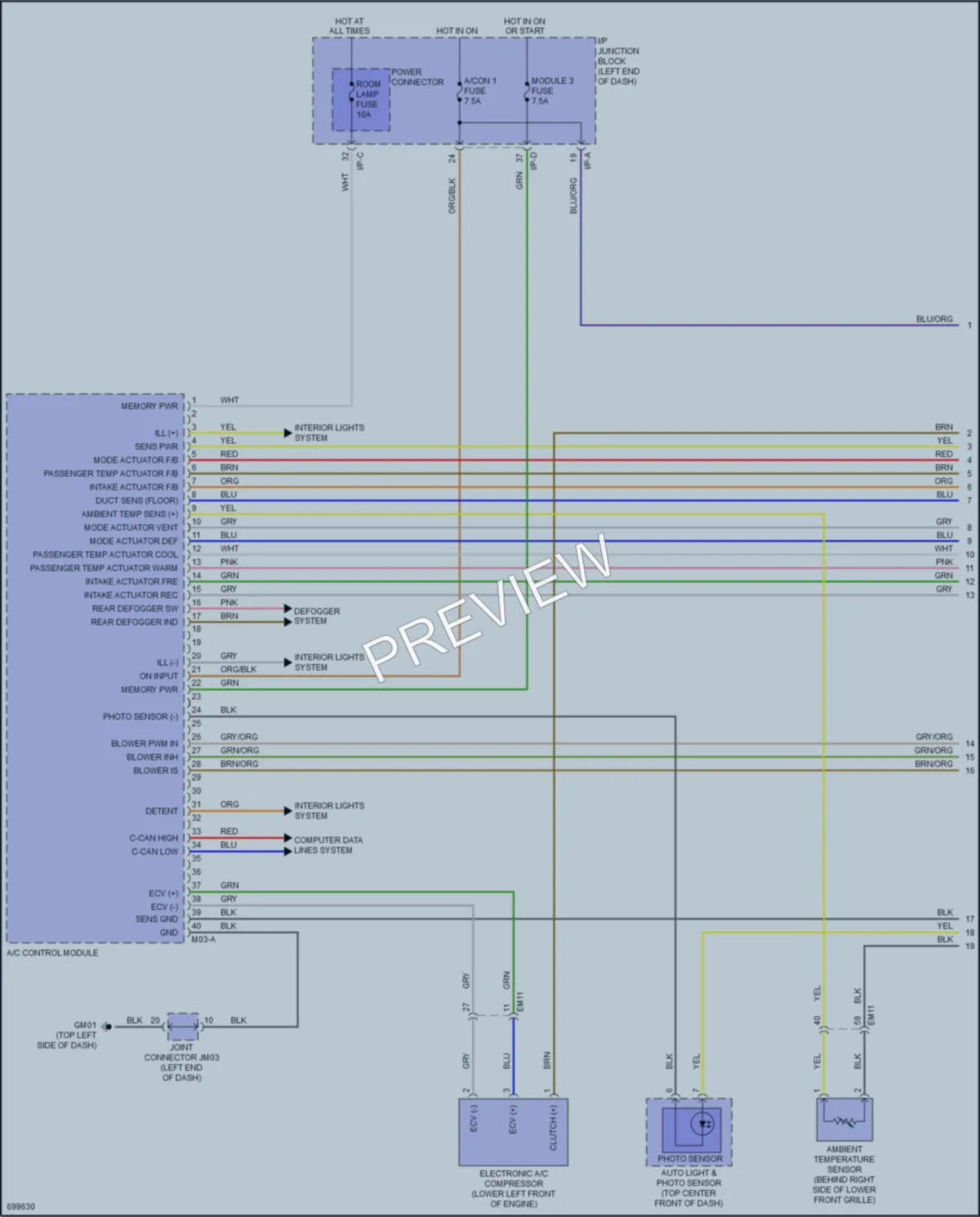 2020 Kia Rio Air Conditioning wiring diagram preview