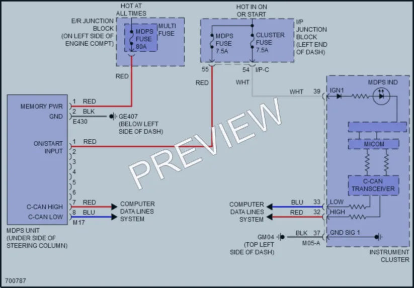 2020 Kia Rio Electronic Power Steering wiring diagram preview