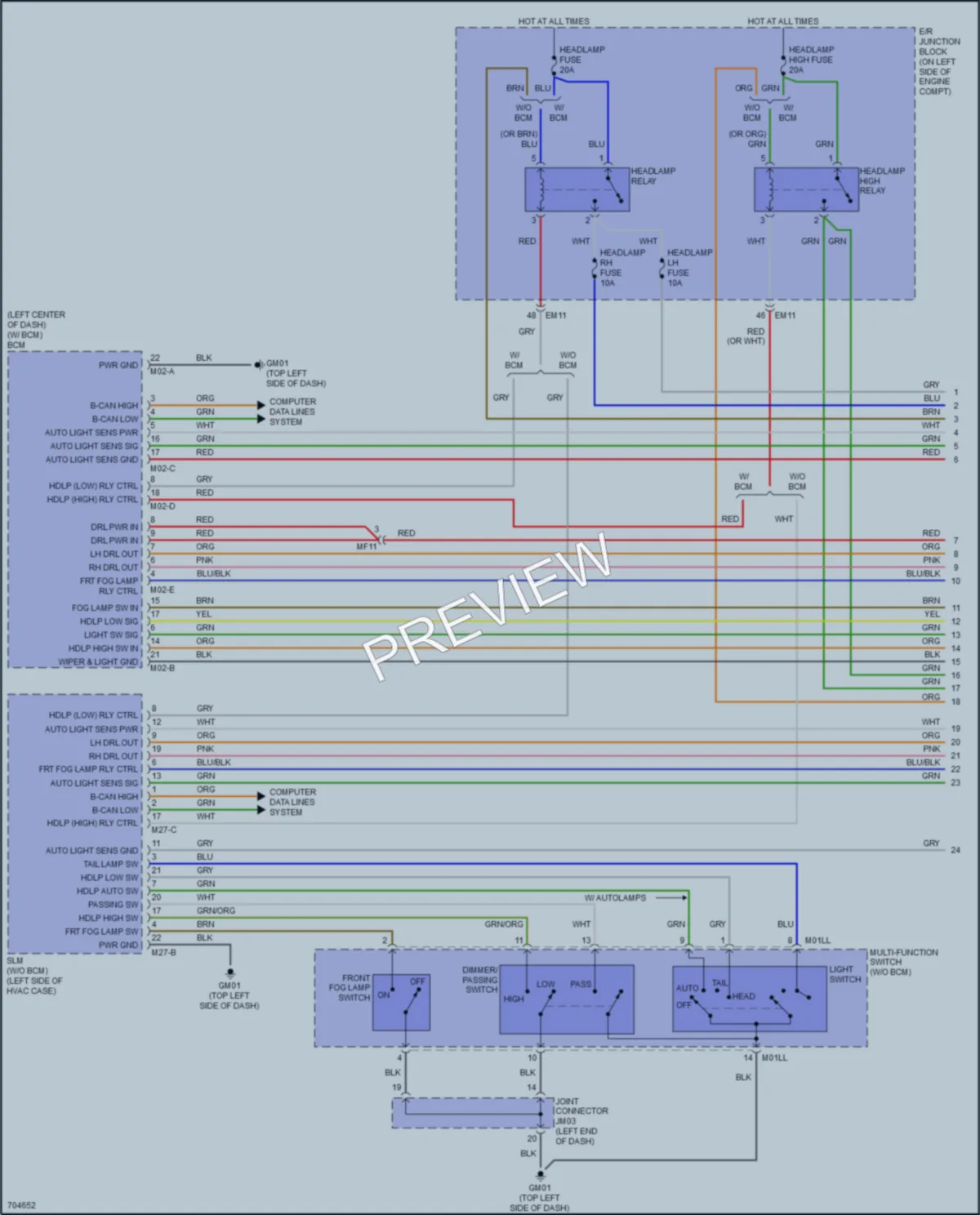 2020 Kia Rio Headlights wiring diagram preview