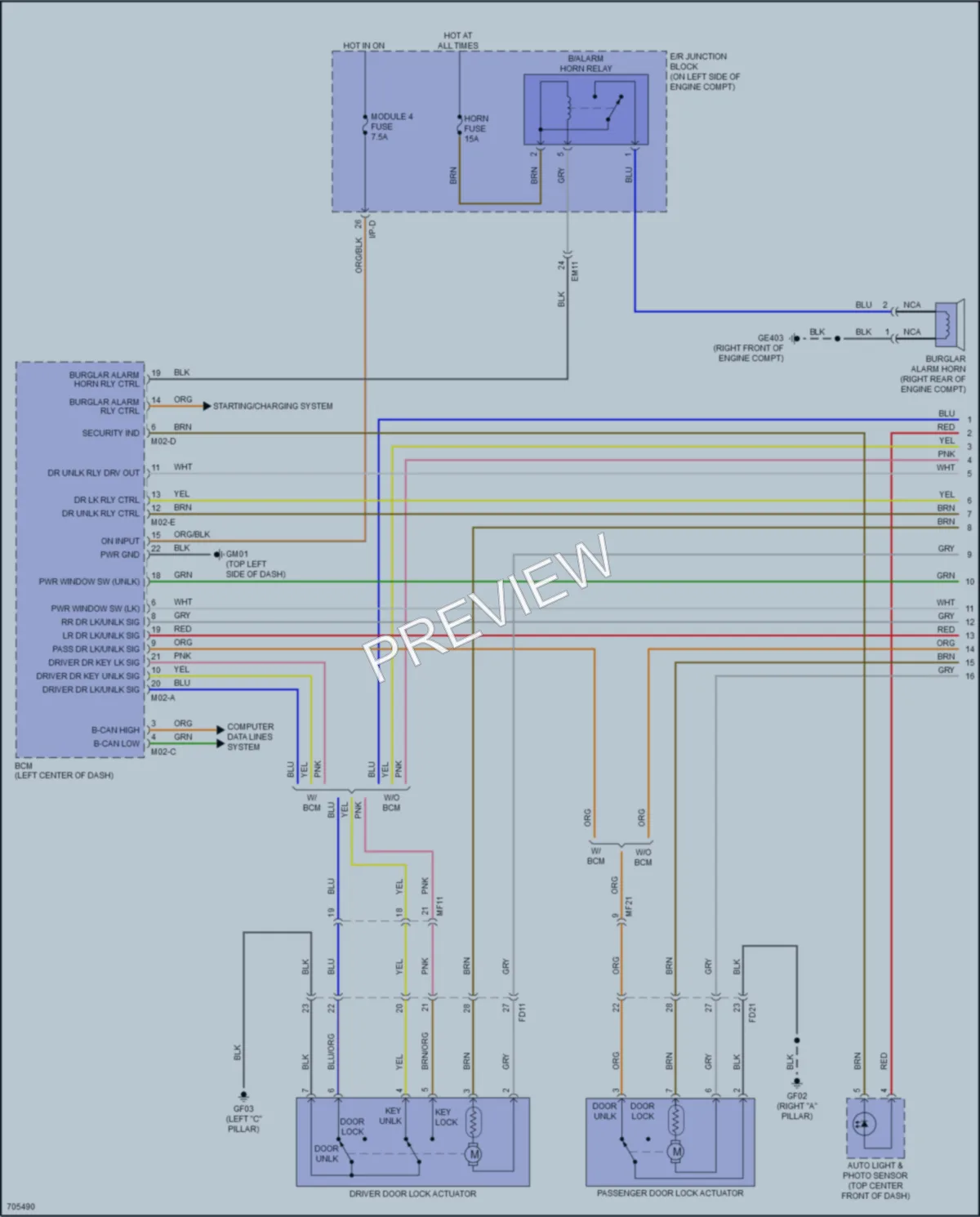 2020 Kia Rio Power Door Locks wiring diagram preview