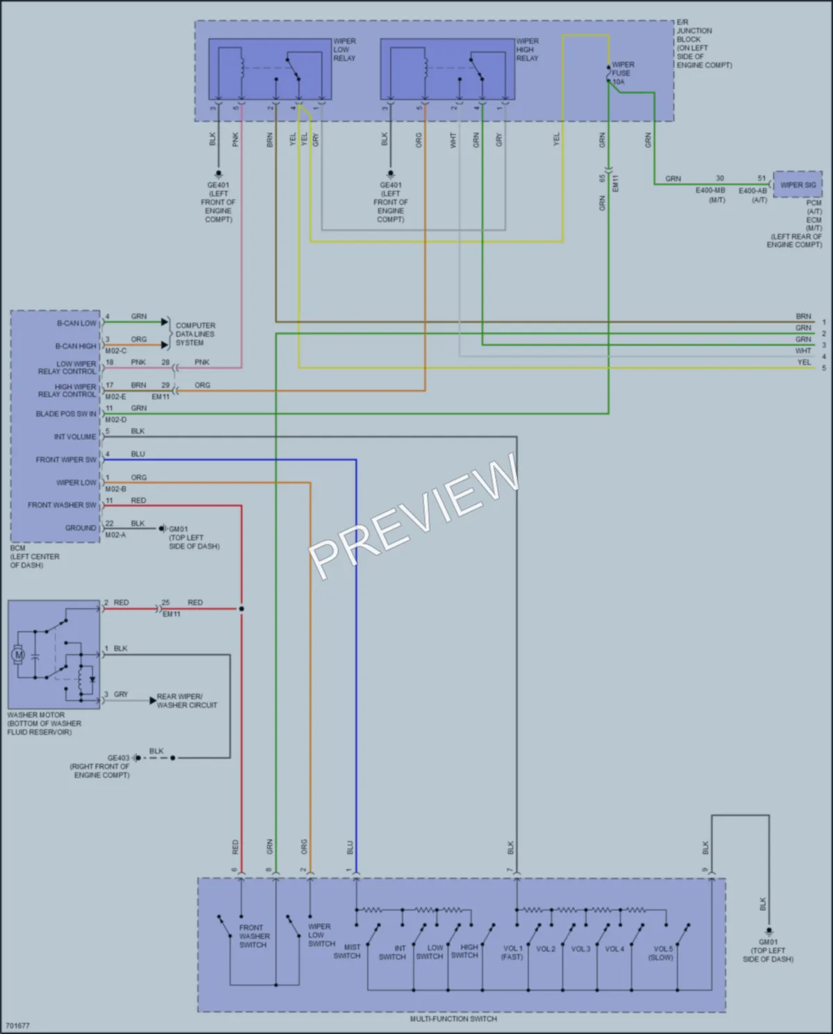2020 Kia Rio Wiper Washer wiring diagram preview