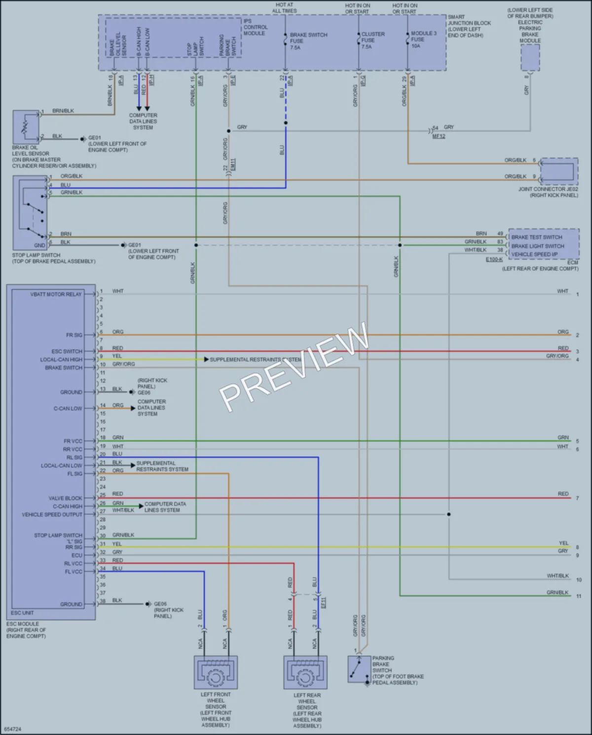 2020 Kia Sedona Anti Lock Brakes wiring diagram preview