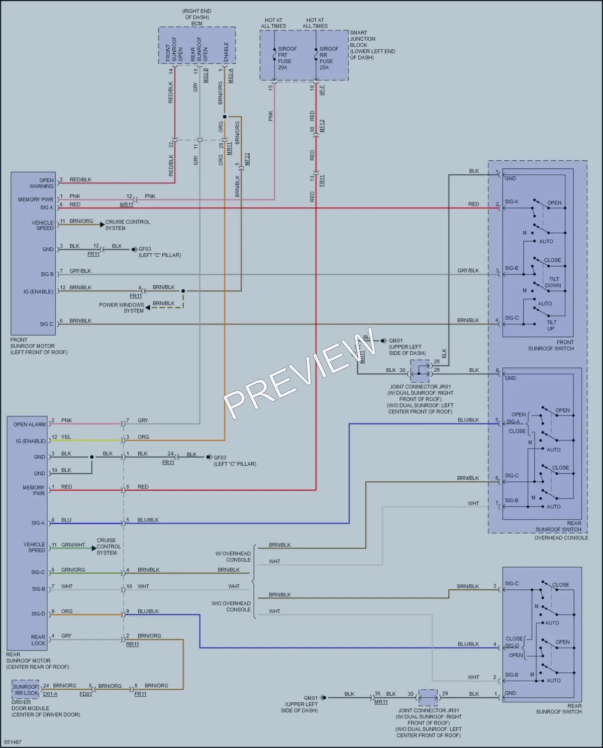 2020 Kia Sedona Power Top Sunroof wiring diagram preview