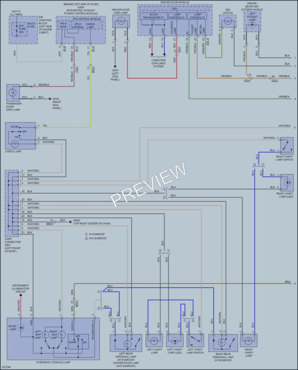 2020 Kia Sorento Interior Lights wiring diagram preview