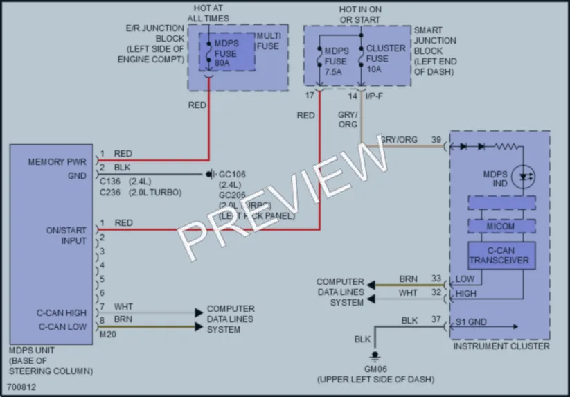 2020 Kia Sportage Electronic Power Steering wiring diagram preview