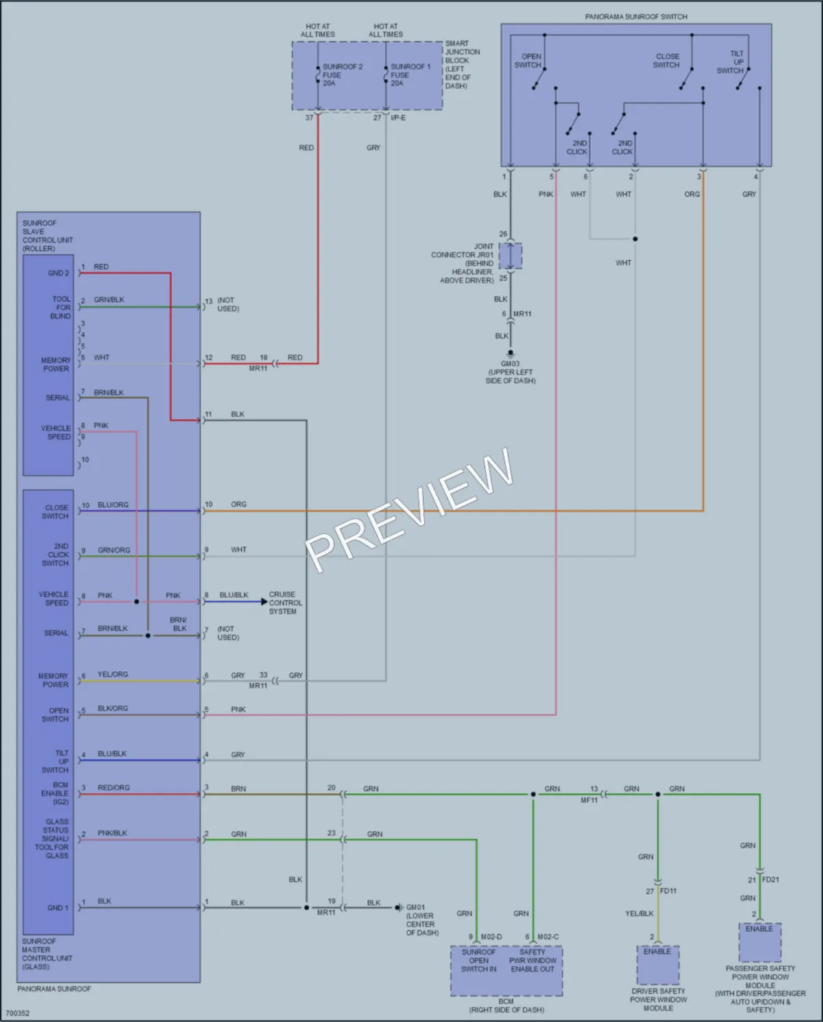 2020 Kia Sportage Power Top Sunroof wiring diagram preview