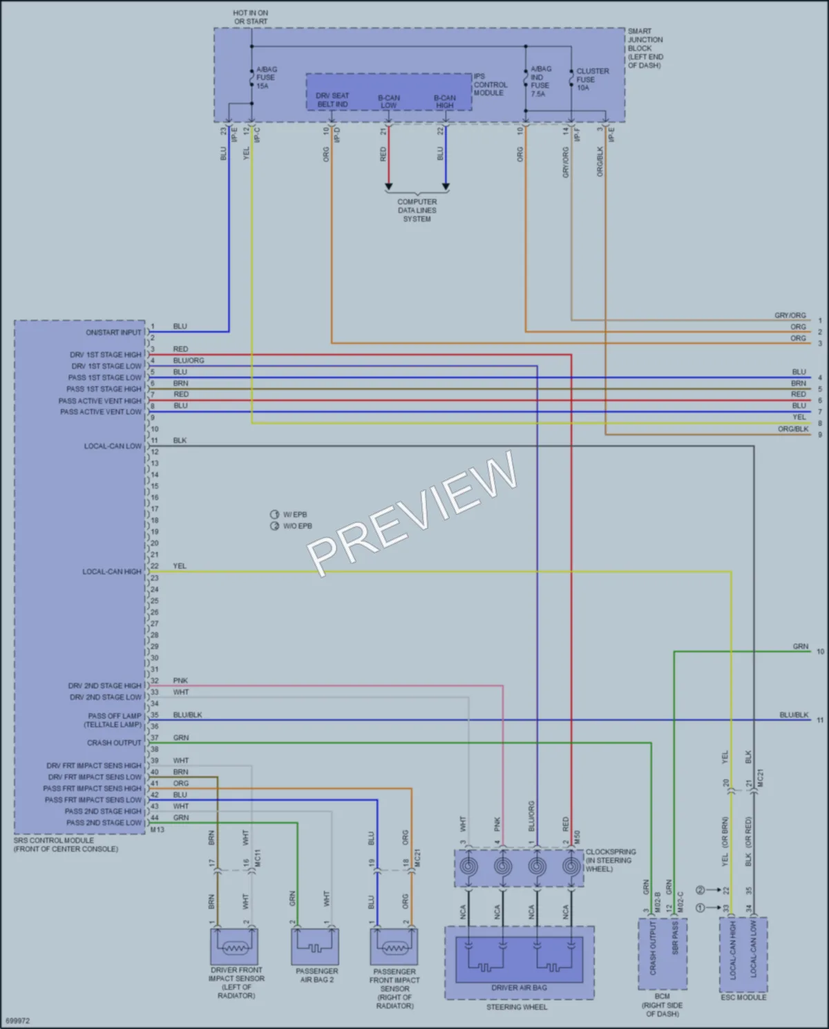 2020 Kia Sportage Supplemental Restraints wiring diagram preview