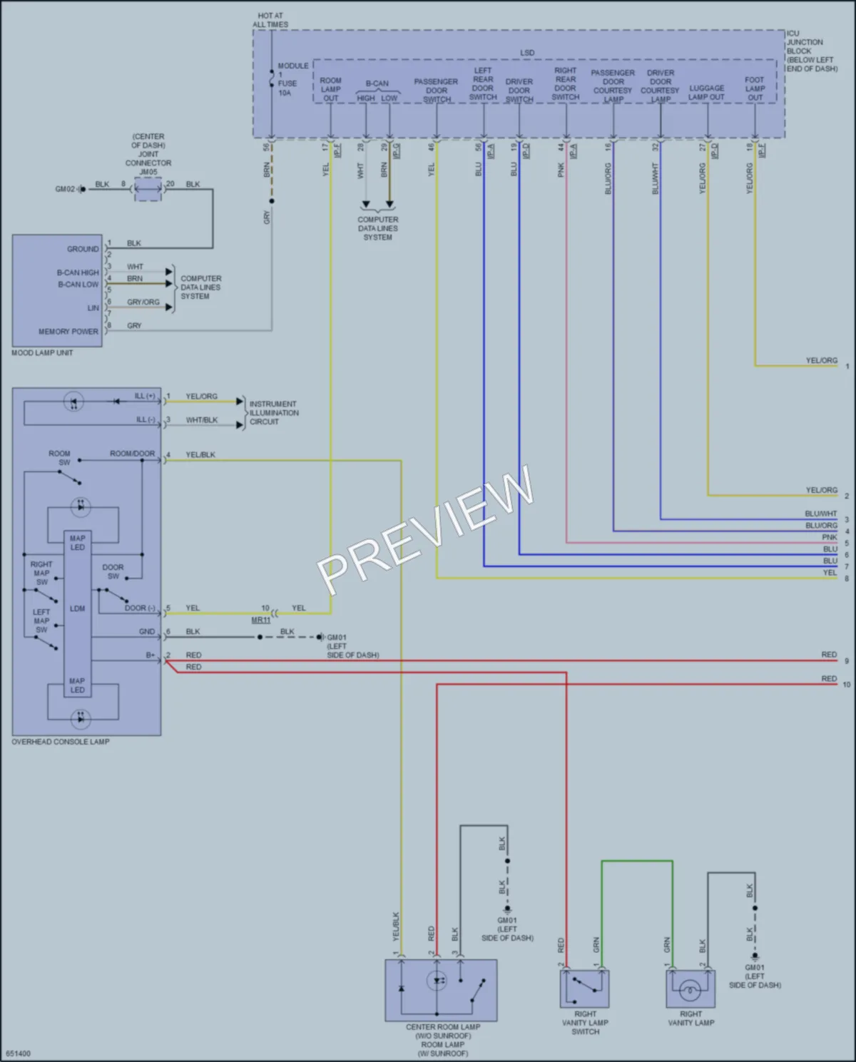 2020 Kia Stinger Interior Lights wiring diagram preview