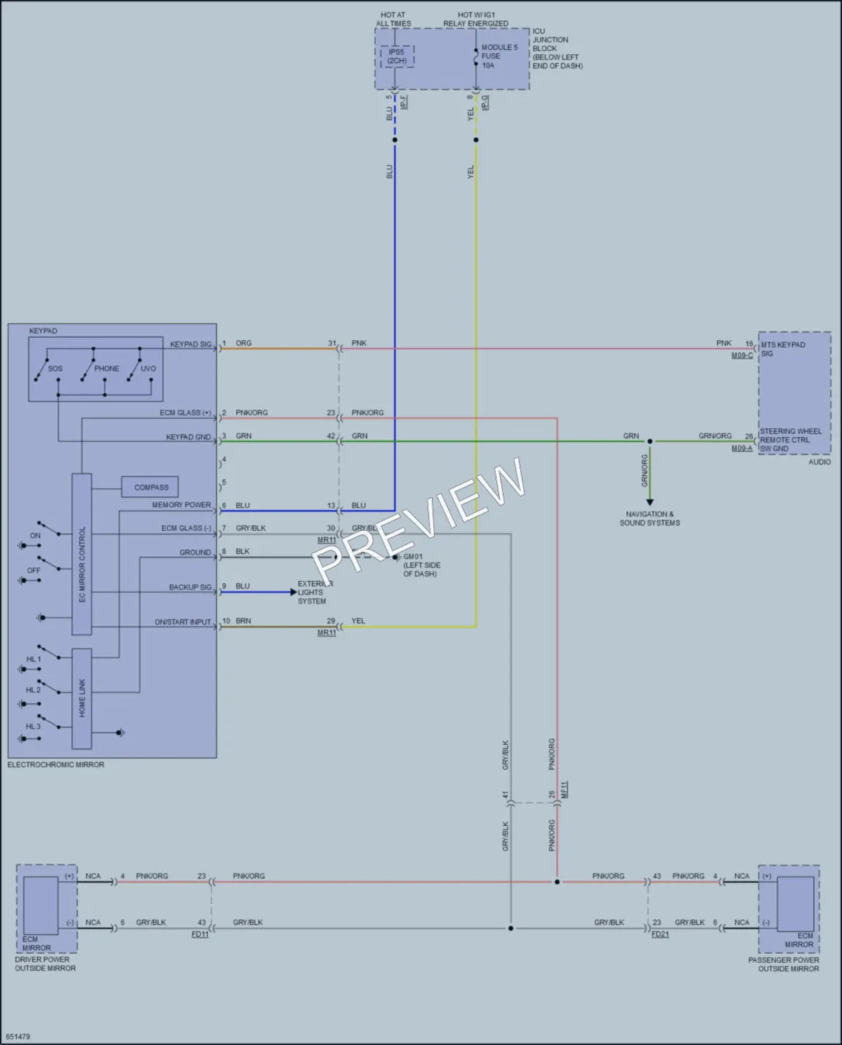 2020 Kia Stinger Power Mirrors wiring diagram preview