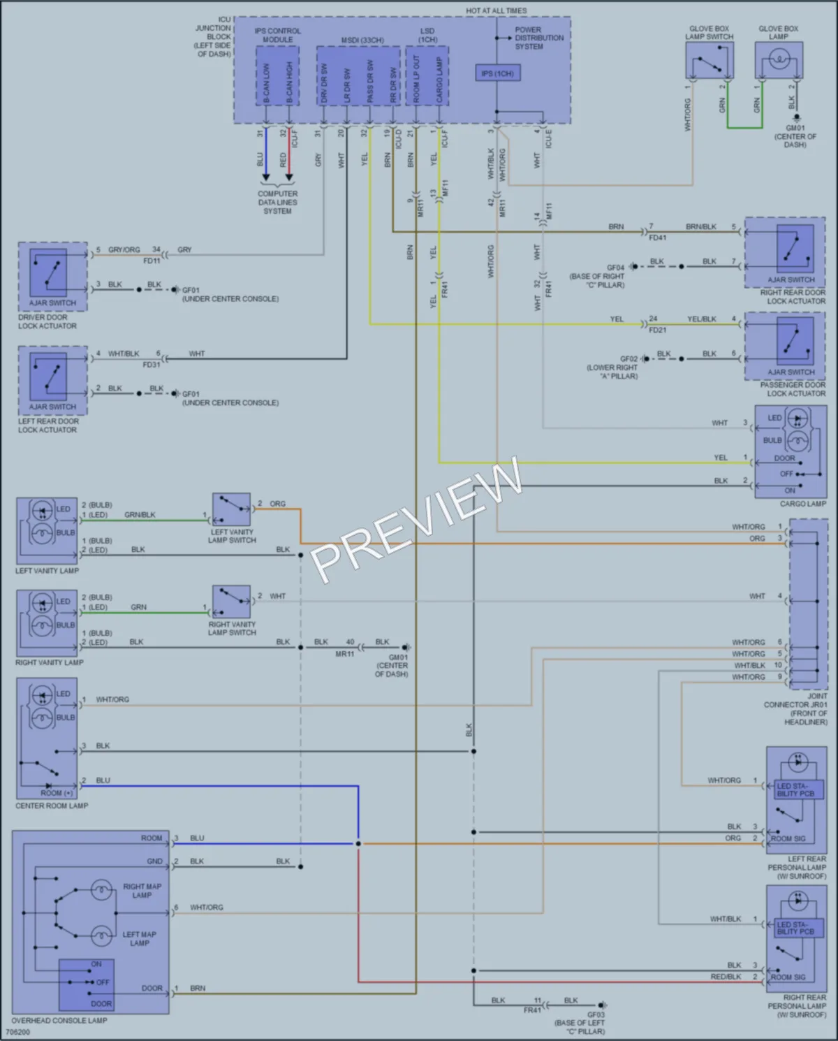 2020 Kia Telluride Interior Lights wiring diagram preview