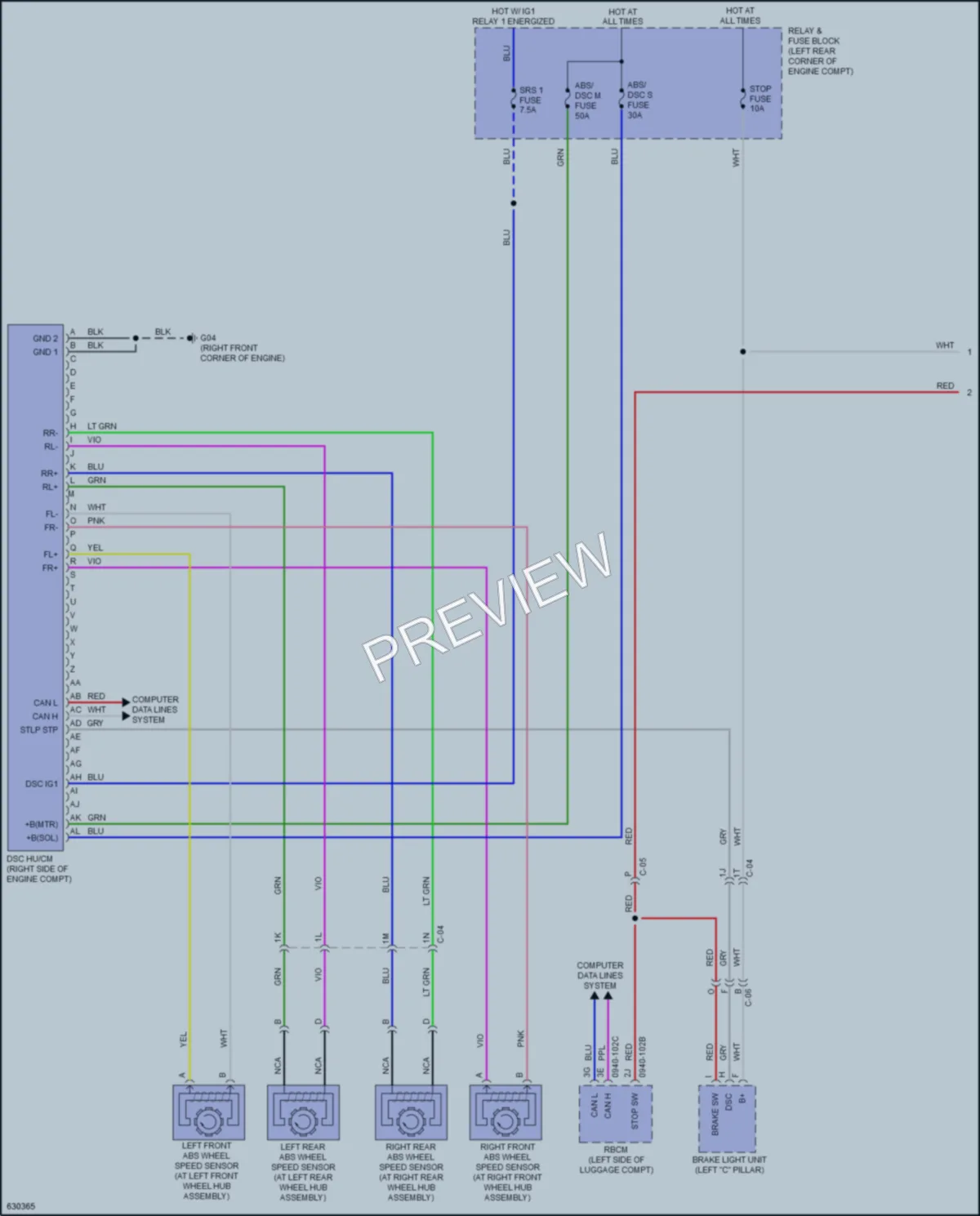 2020 Mazda 6 Anti Lock Brakes wiring diagram preview