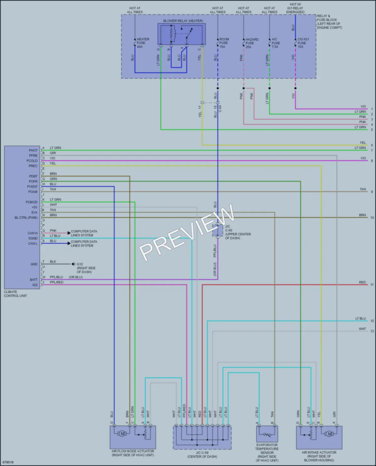 2020 Mazda CX5 Air Conditioning wiring diagram preview
