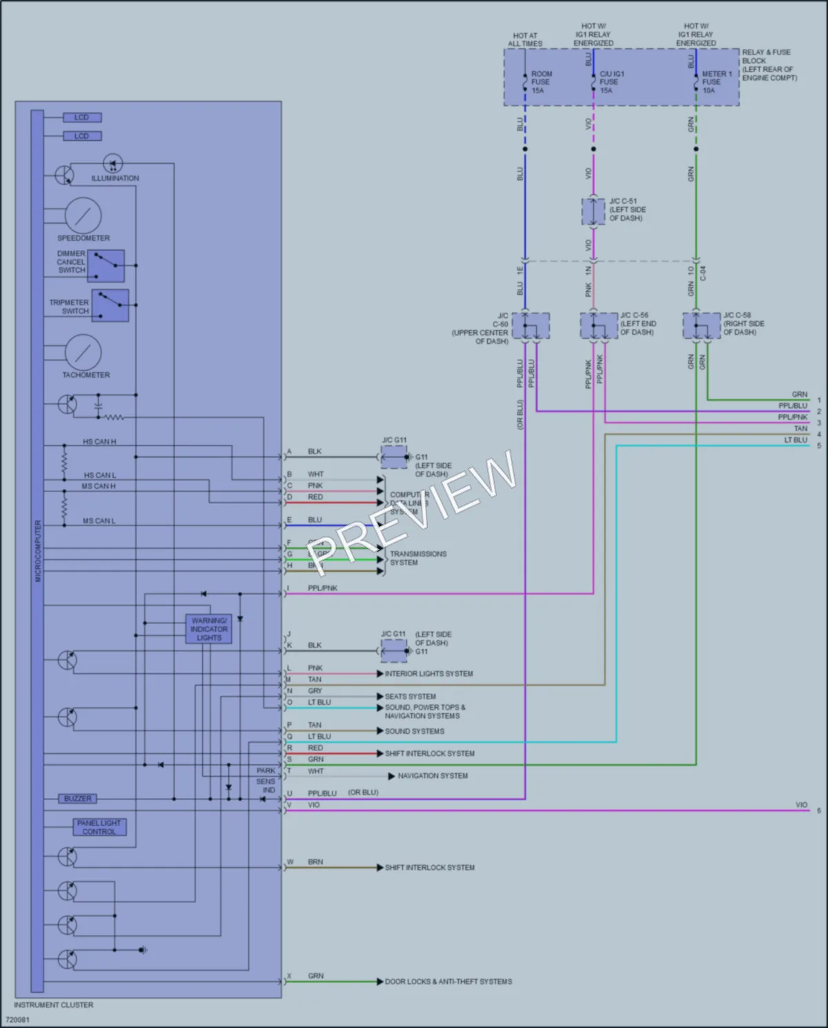 2020 Mazda CX5 Instrument Cluster wiring diagram preview