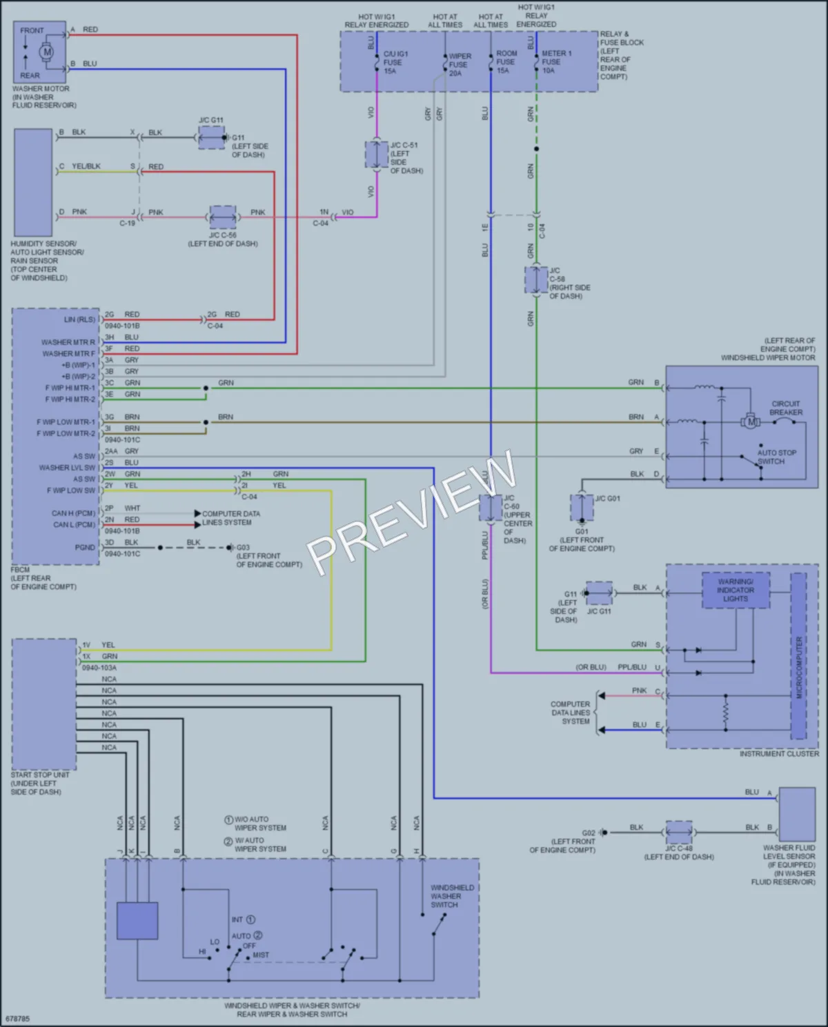 2020 Mazda CX5 Wiper Washer wiring diagram preview