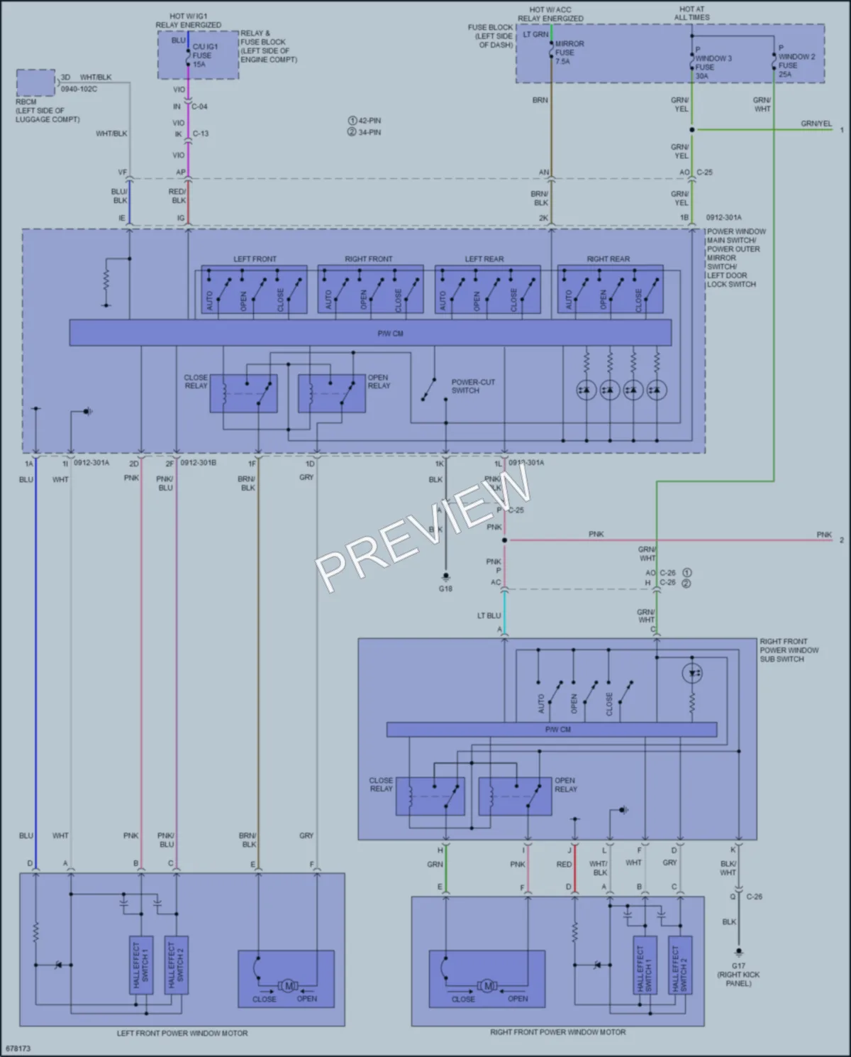 2020 Mazda CX9 Power Windows wiring diagram preview