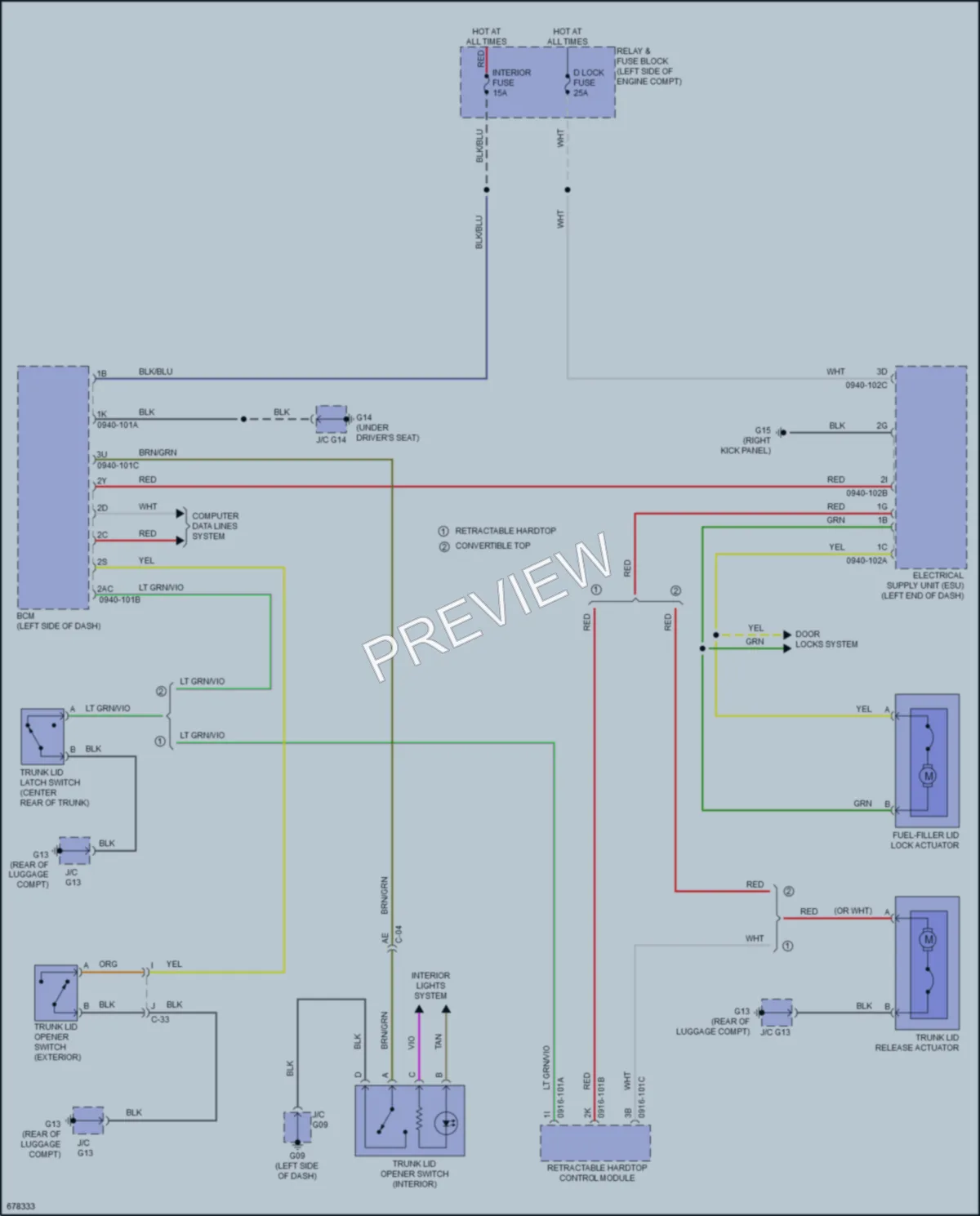 2020 Mazda MX5MiataRF Trunk Tailgate Fuel Door wiring diagram preview