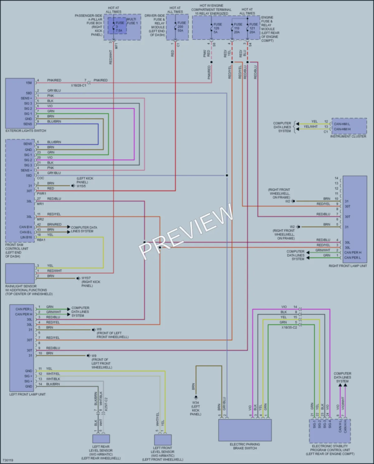 2020 MercedesBenz C300 Headlights wiring diagram preview