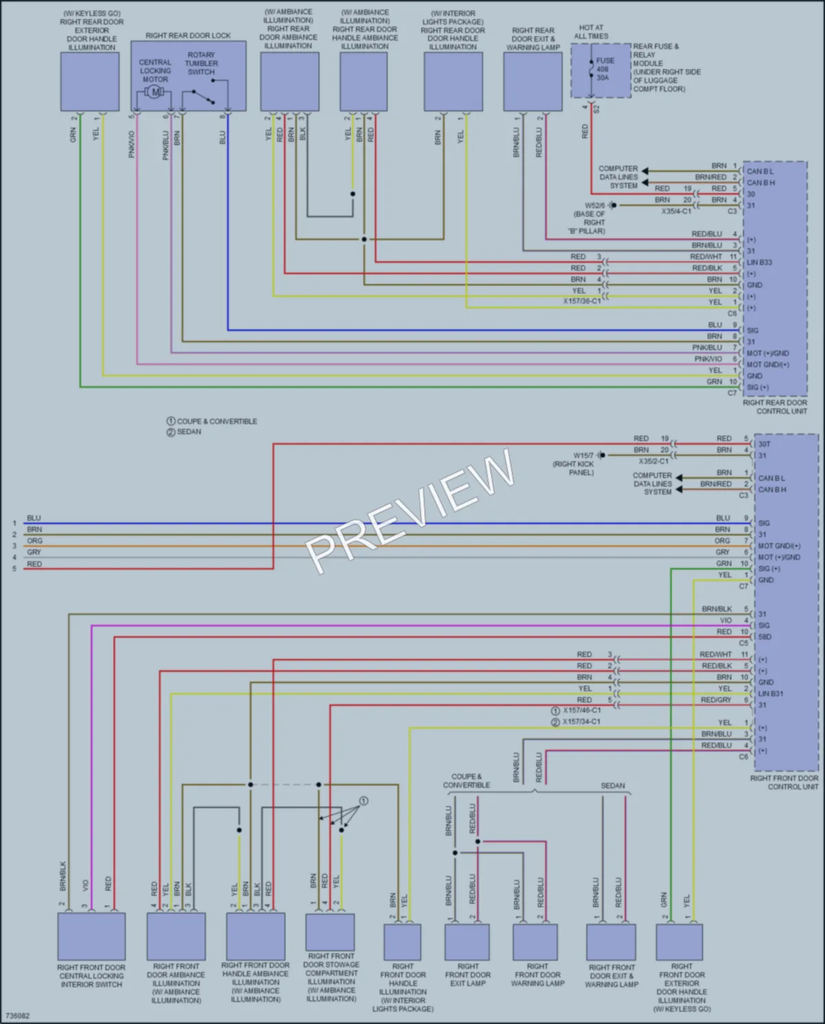 2020 MercedesBenz C300 Power Door Locks wiring diagram preview