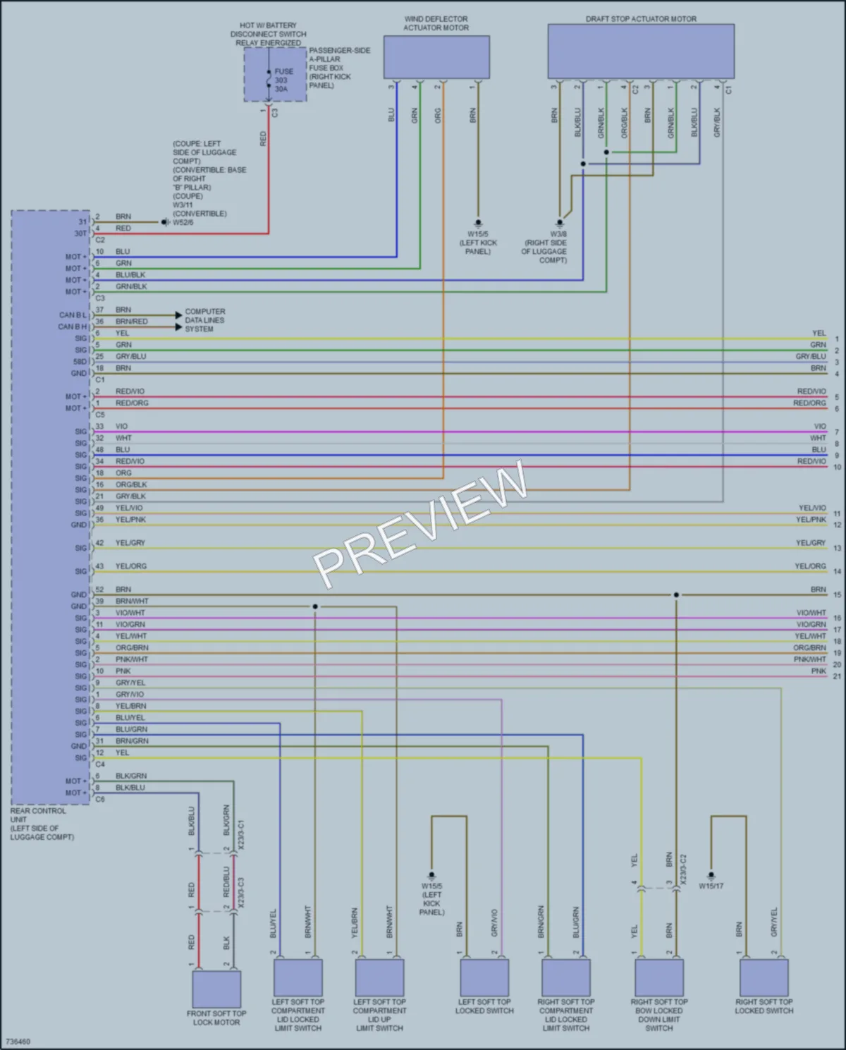 2020 MercedesBenz C300 Power Top Sunroof wiring diagram preview