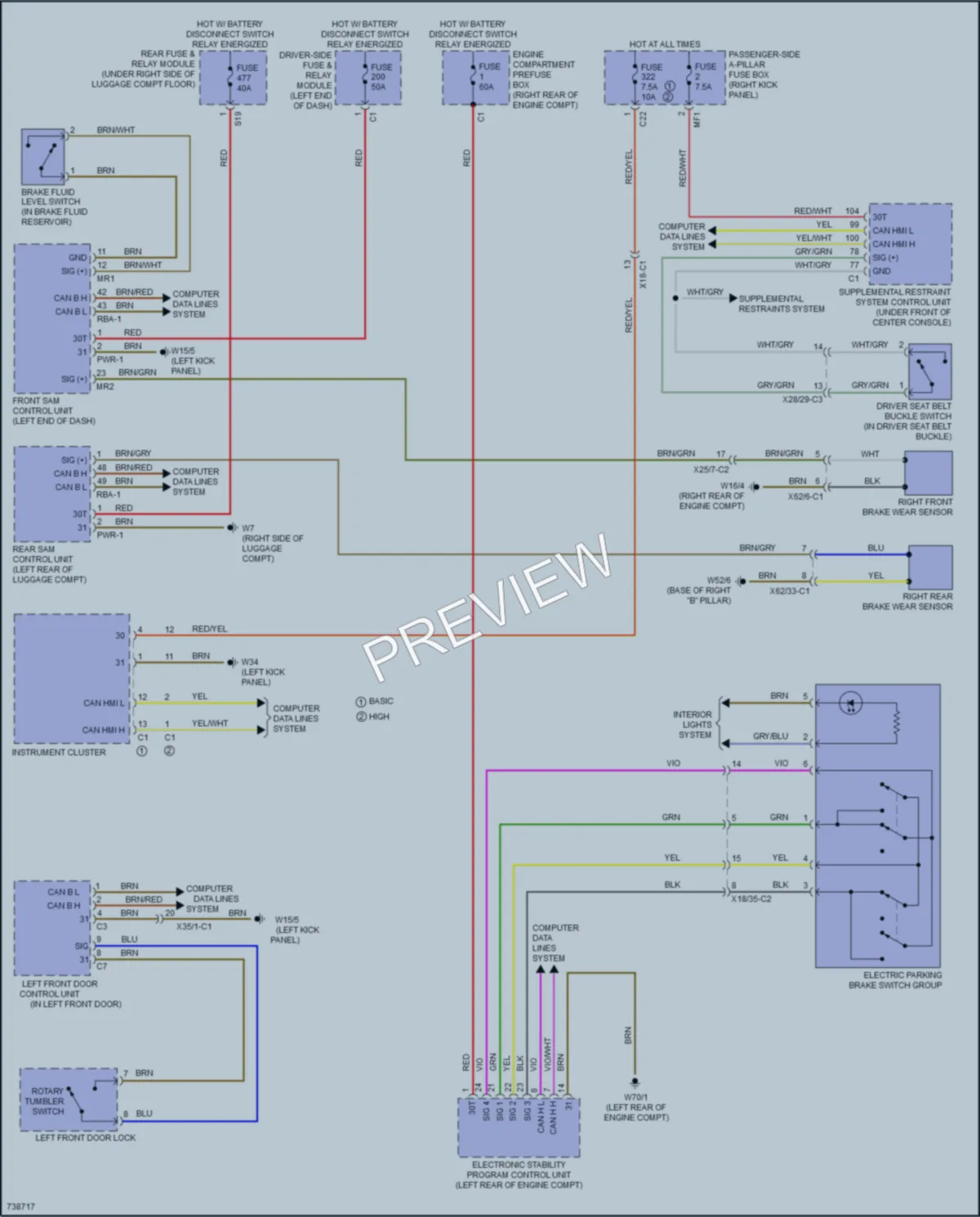 2020 MercedesBenz C300 Warning Systems wiring diagram preview