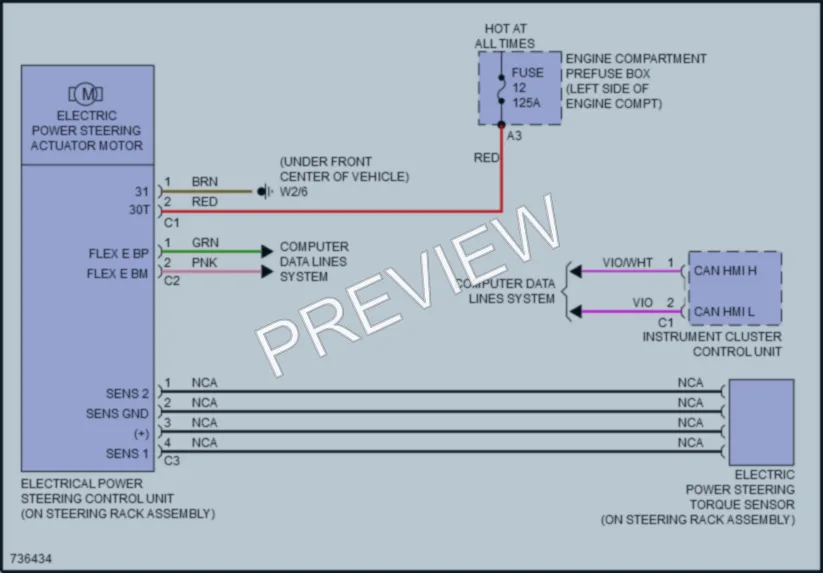 2020 MercedesBenz CLA250 Electronic Power Steering wiring diagram preview