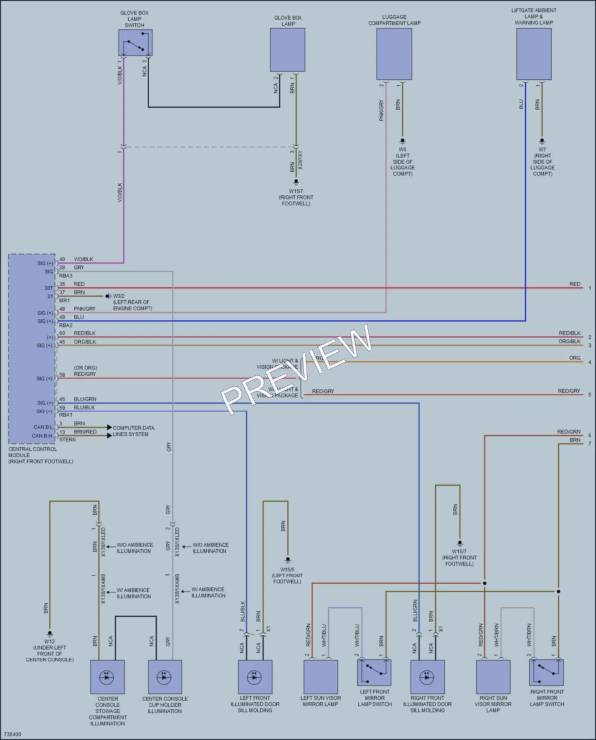 2020 MercedesBenz CLA250 Interior Lights wiring diagram preview