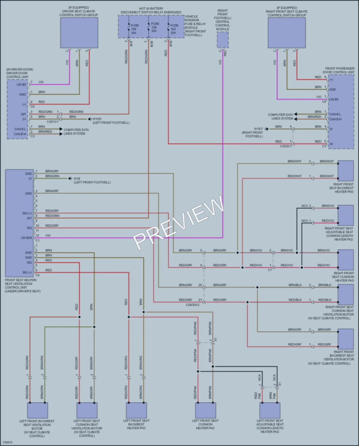 2020 MercedesBenz CLA250 Power Seats wiring diagram preview