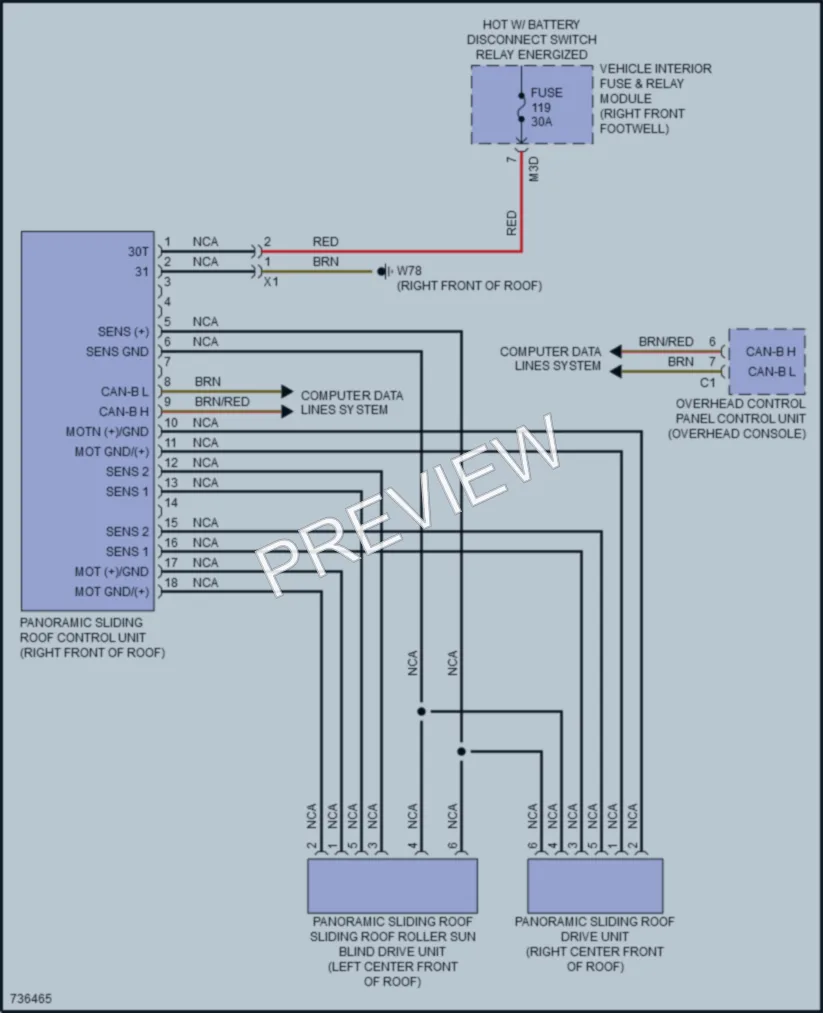 2020 MercedesBenz CLA250 Power Top Sunroof wiring diagram preview