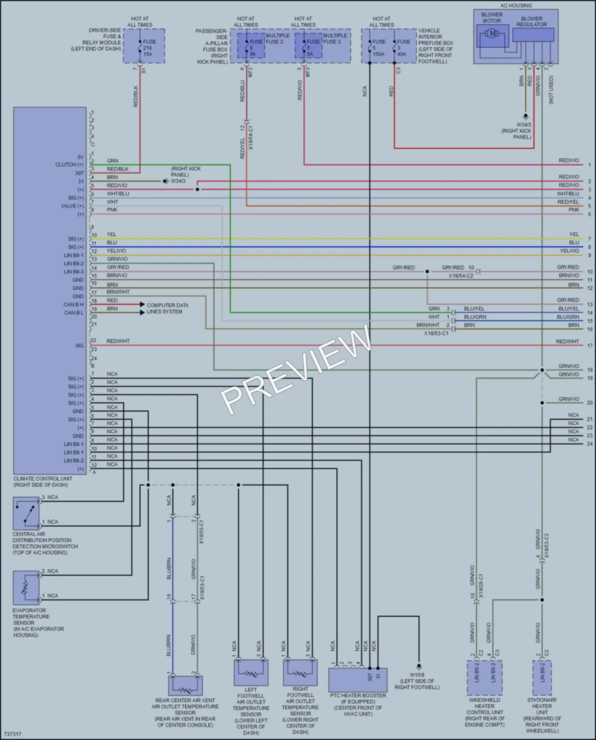 2020 MercedesBenz CLS450 Air Conditioning wiring diagram preview