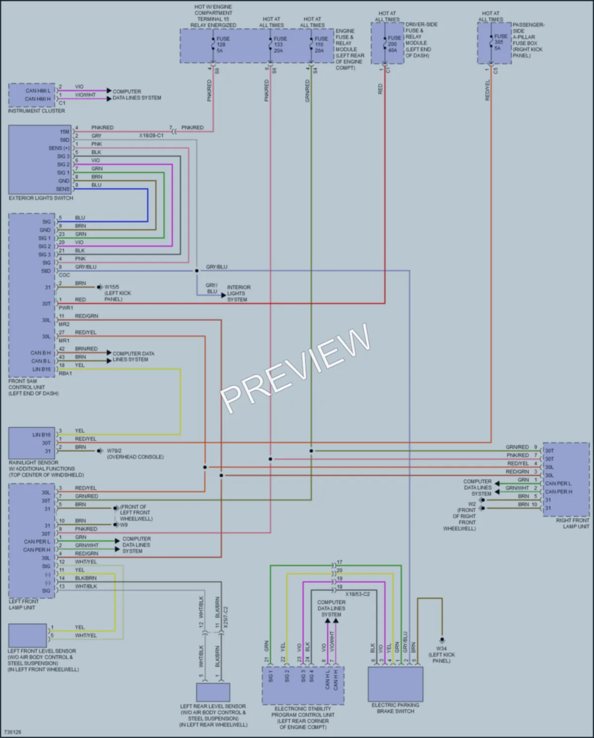 2020 MercedesBenz CLS450 Headlights wiring diagram preview