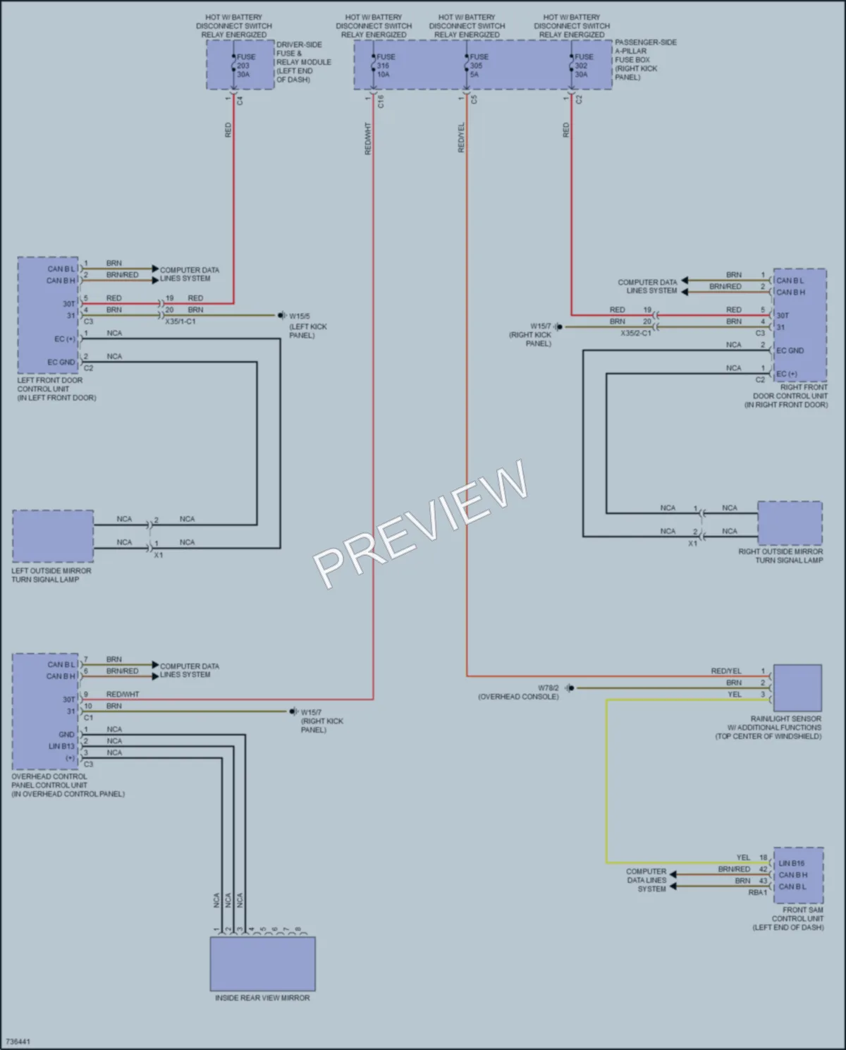 2020 MercedesBenz CLS450 Power Mirrors wiring diagram preview