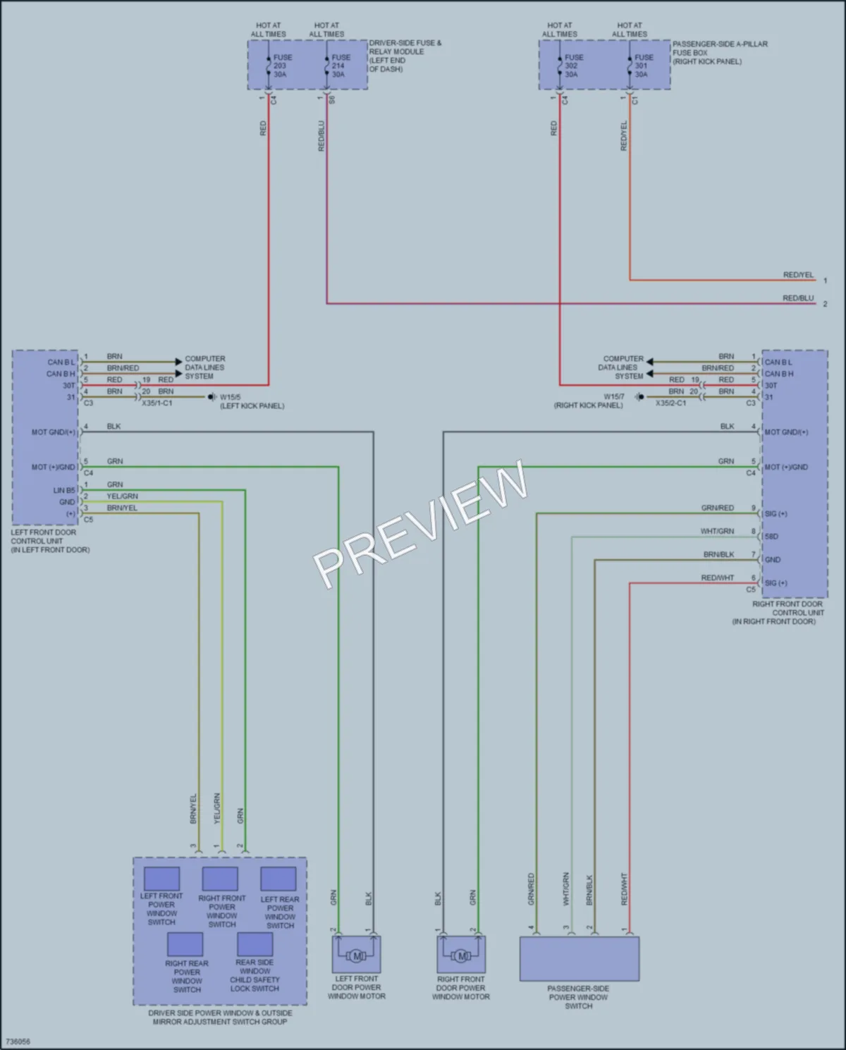 2020 MercedesBenz CLS450 Power Windows wiring diagram preview
