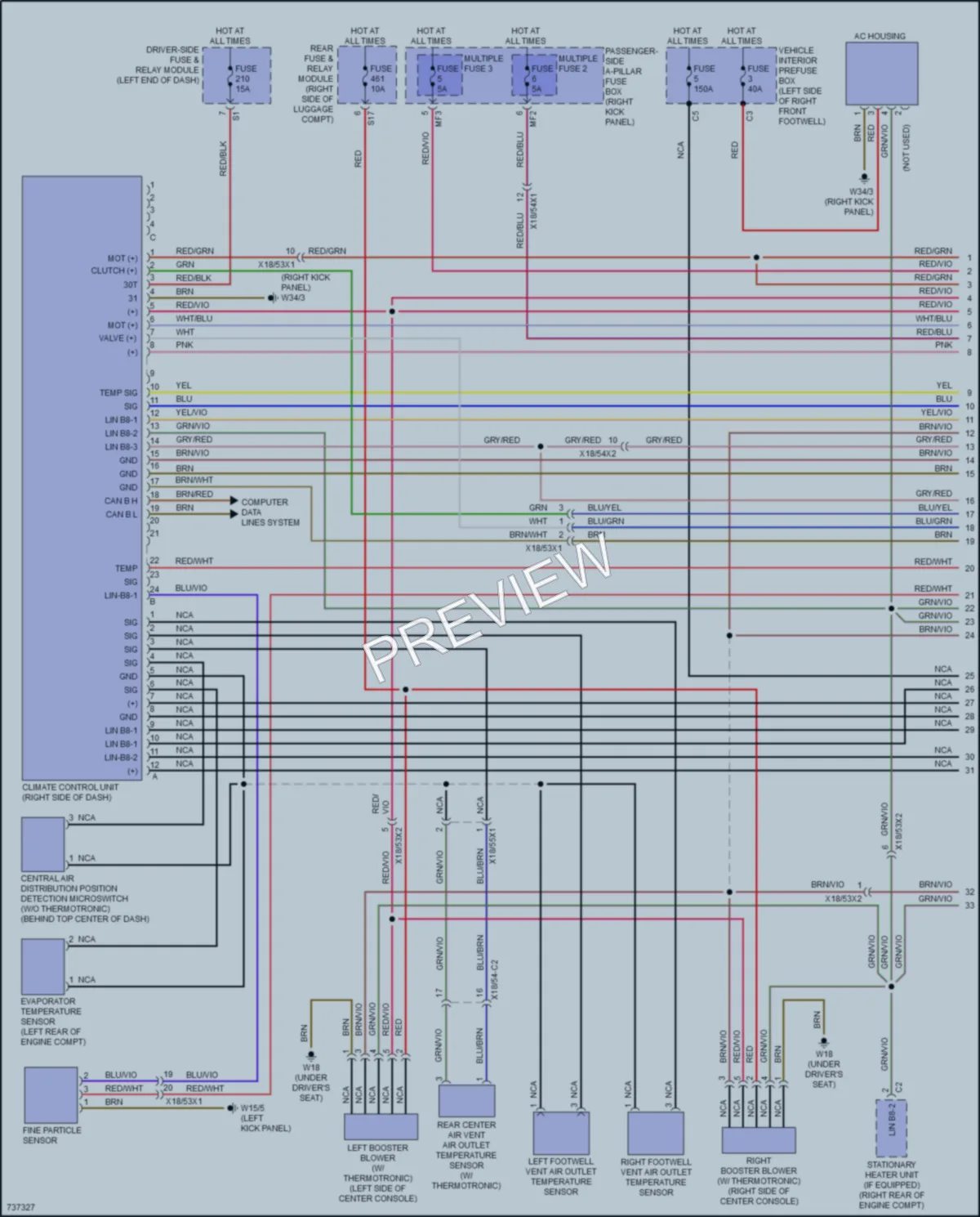 2020 MercedesBenz E350 Air Conditioning wiring diagram preview