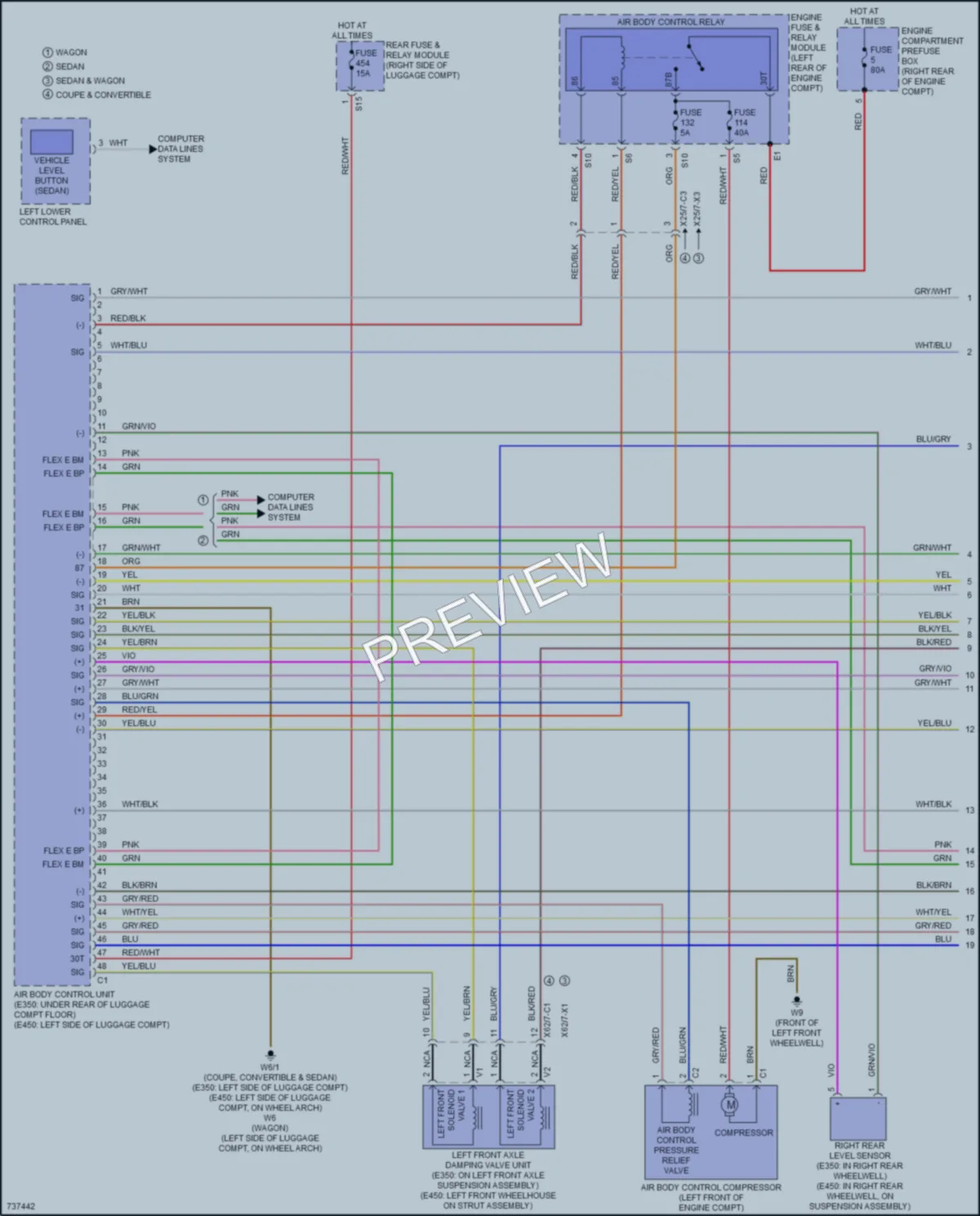 2020 MercedesBenz E350 Electronic Suspension wiring diagram preview