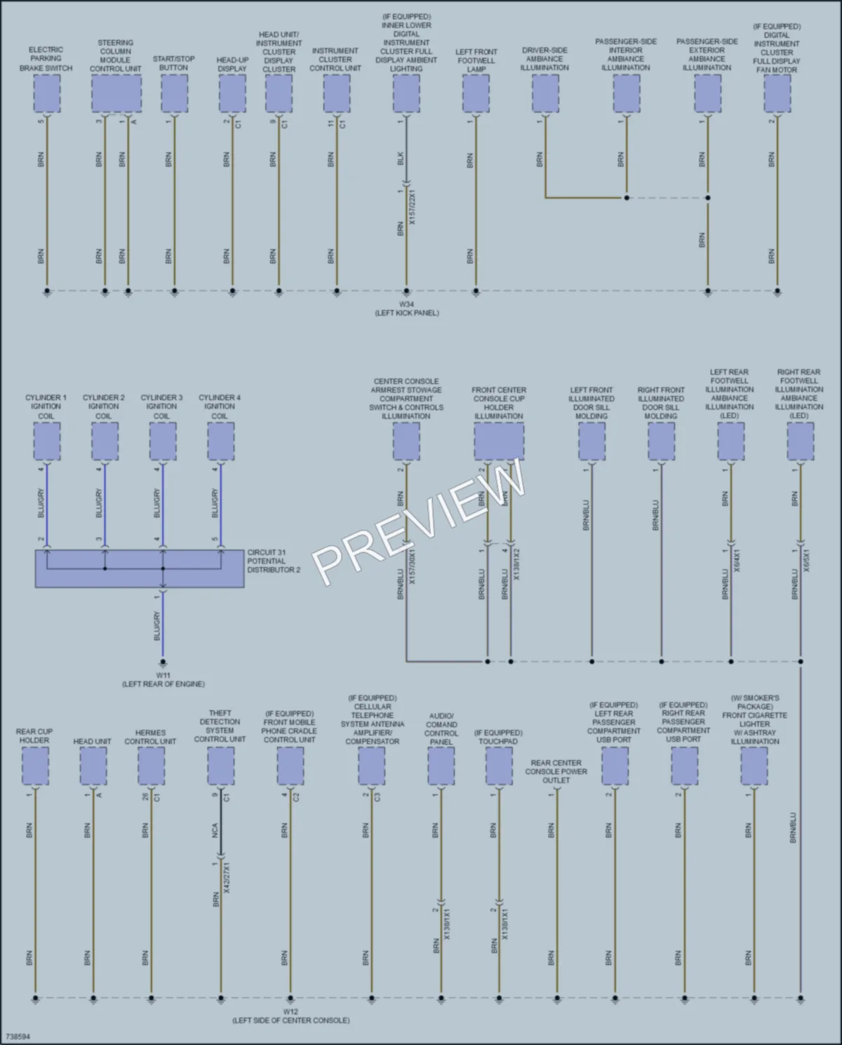 2020 MercedesBenz E350 Ground Distribution wiring diagram preview