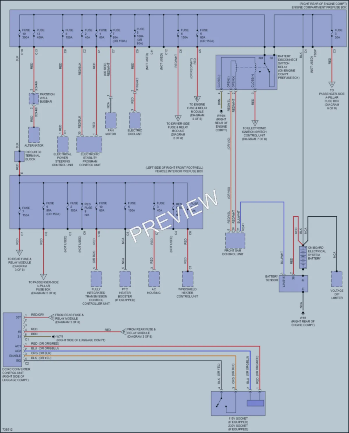 2020 MercedesBenz E350 Power Distribution wiring diagram preview