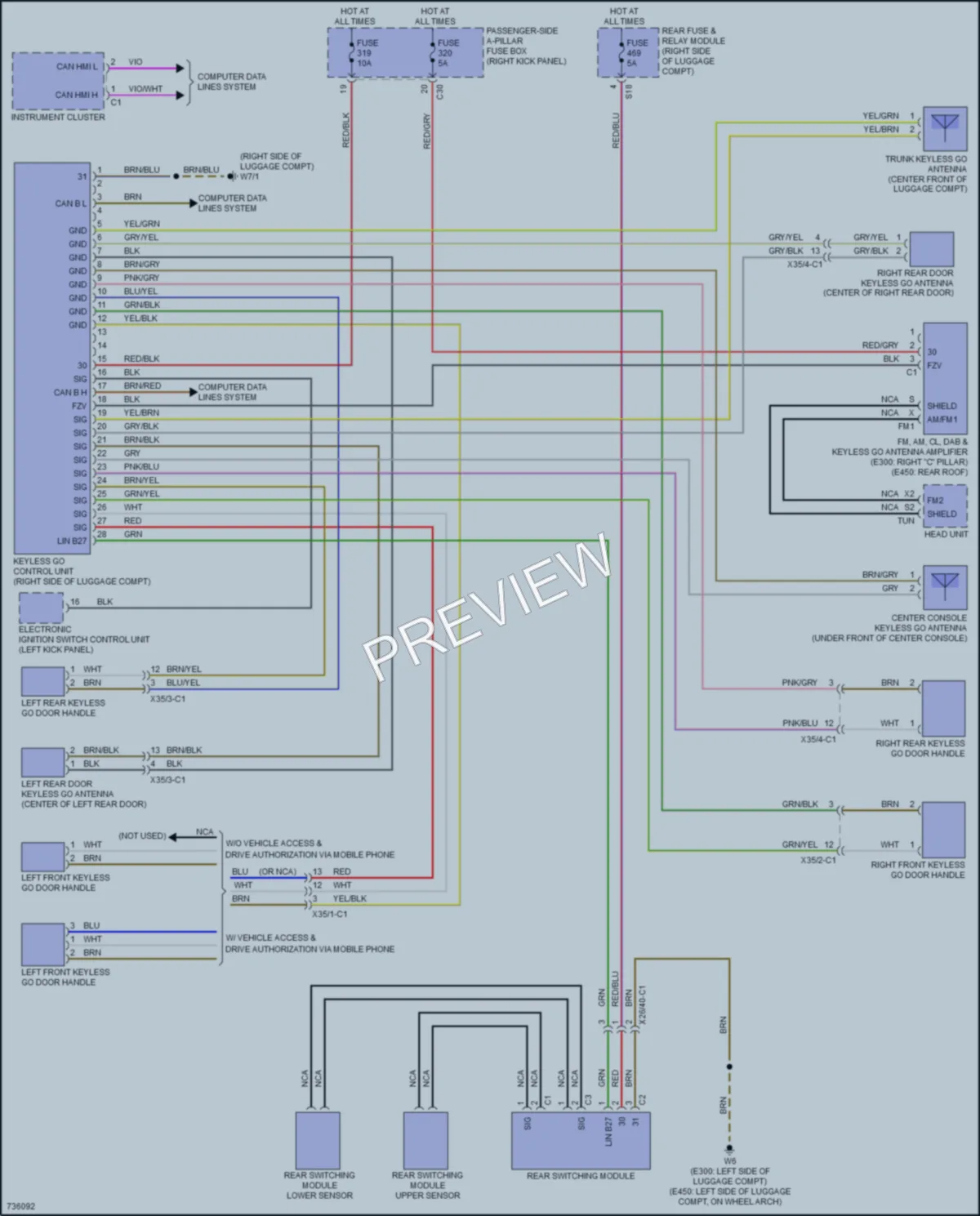 2020 MercedesBenz E350 Power Door Locks wiring diagram preview