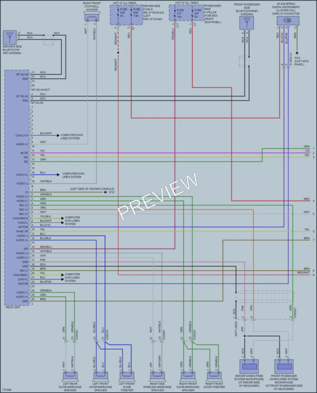2020 MercedesBenz E350 Radio wiring diagram preview