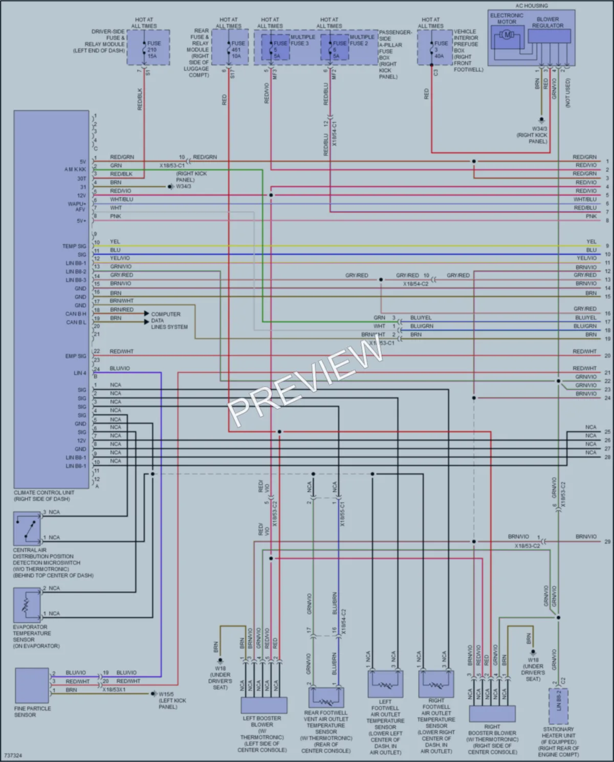 2020 MercedesBenz E450 Air Conditioning wiring diagram preview