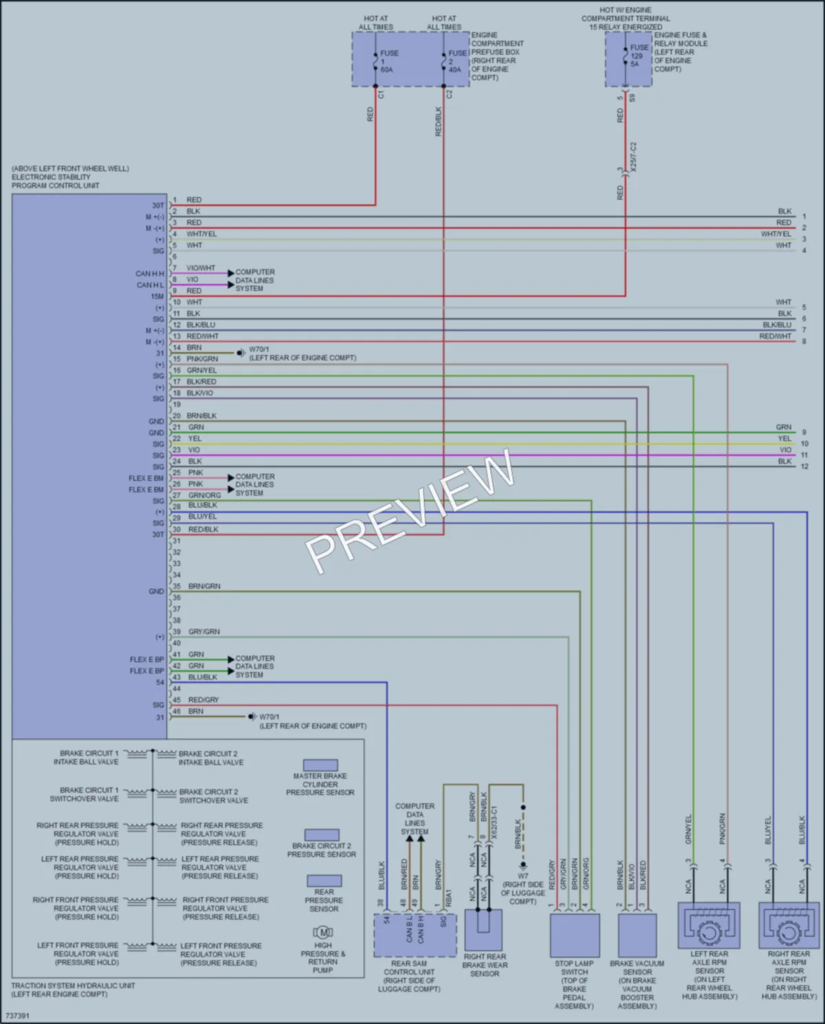 2020 MercedesBenz E450 Anti Lock Brakes wiring diagram preview