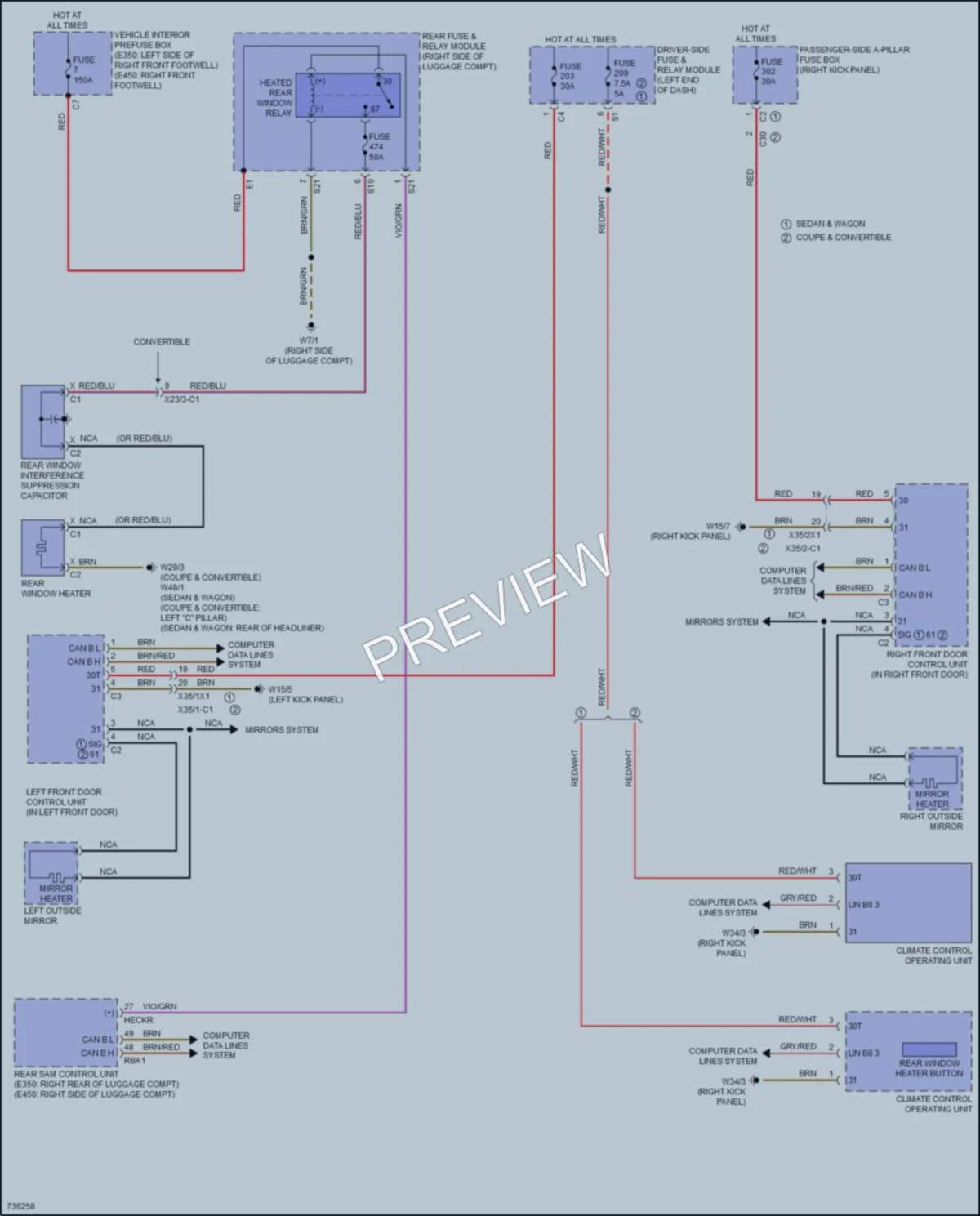 2020 MercedesBenz E450 Defoggers wiring diagram preview