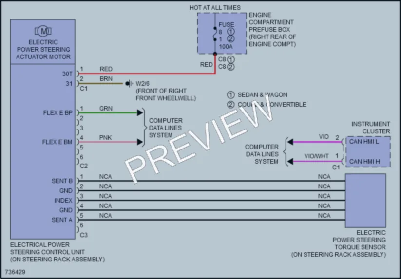 2020 MercedesBenz E450 Electronic Power Steering wiring diagram preview