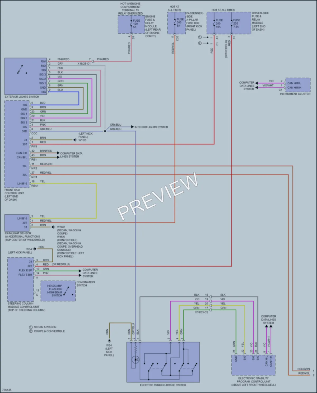 2020 MercedesBenz E450 Headlights wiring diagram preview