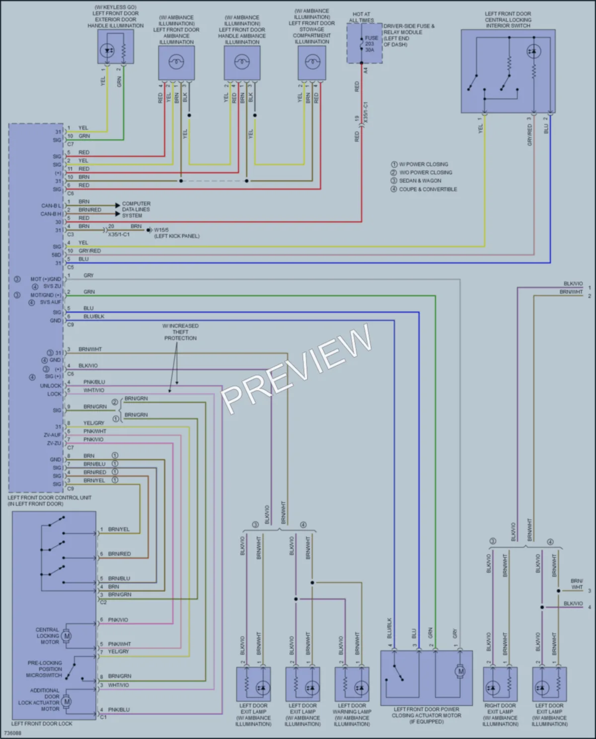 2020 MercedesBenz E450 Power Door Locks wiring diagram preview