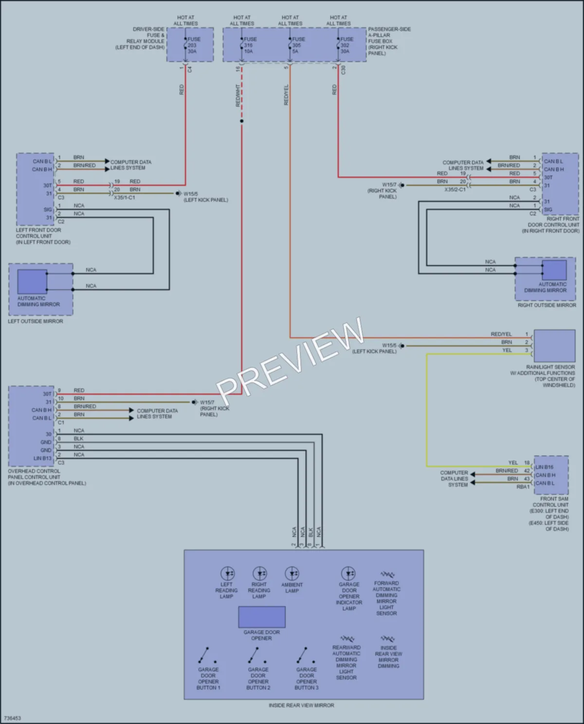 2020 MercedesBenz E450 Power Mirrors wiring diagram preview