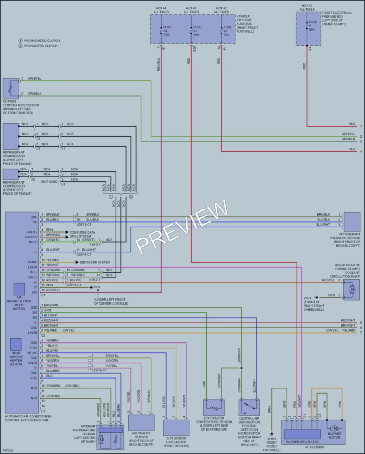 2020 MercedesBenz GLA250 Air Conditioning wiring diagram preview